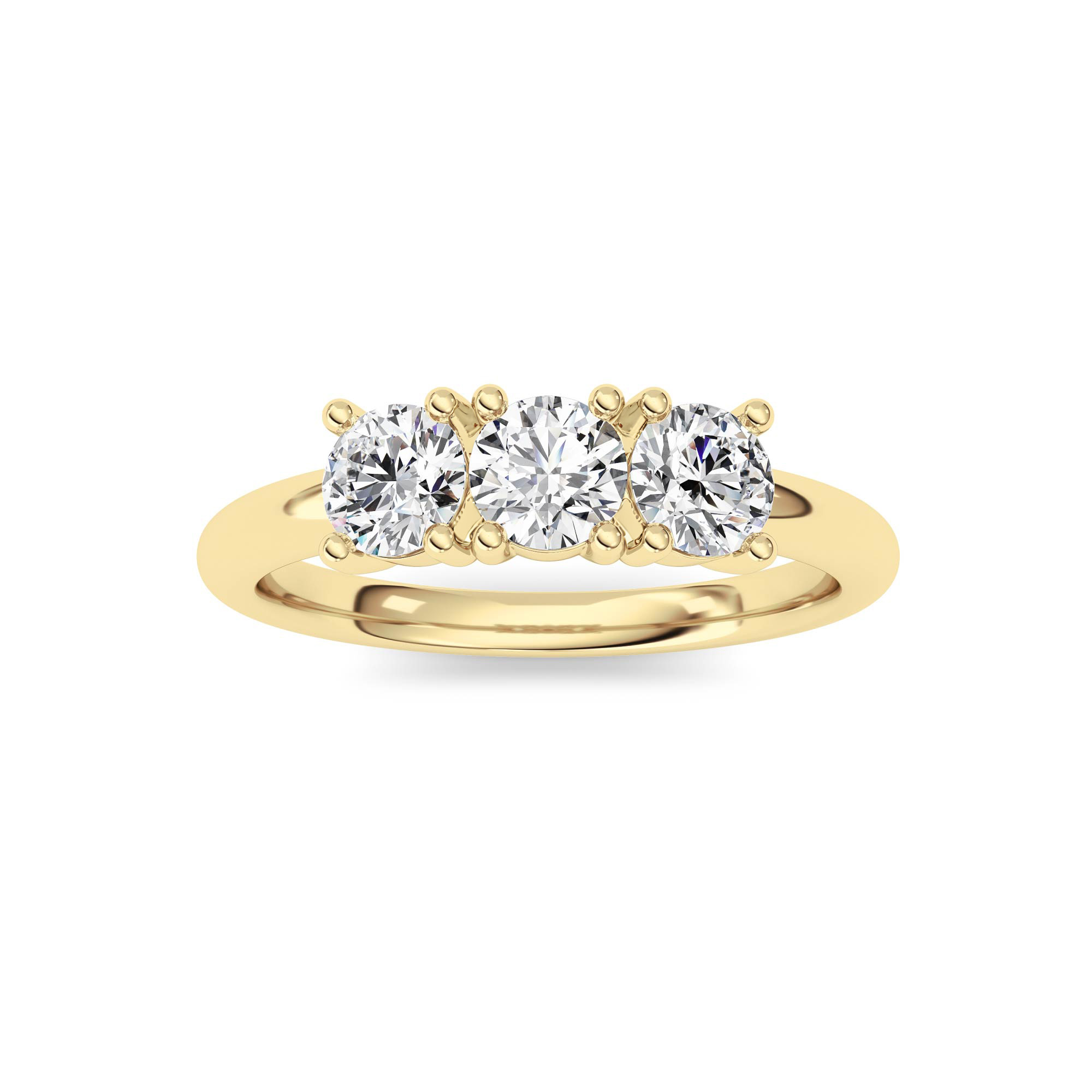 0.75 CT Round Diamond Ring in 14K Yellow Gold