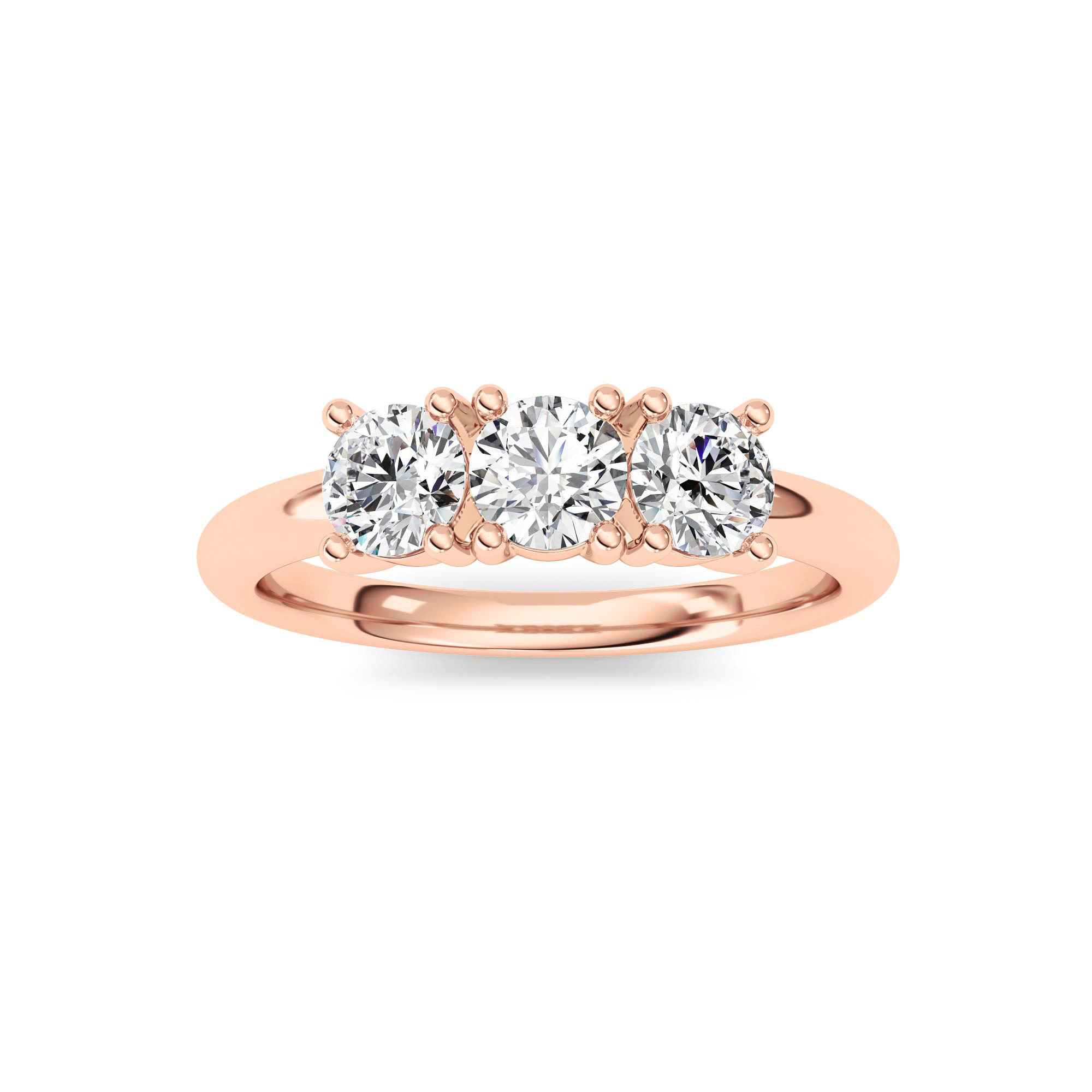 0.75 CT Round Diamond Ring in 14K Rose Gold