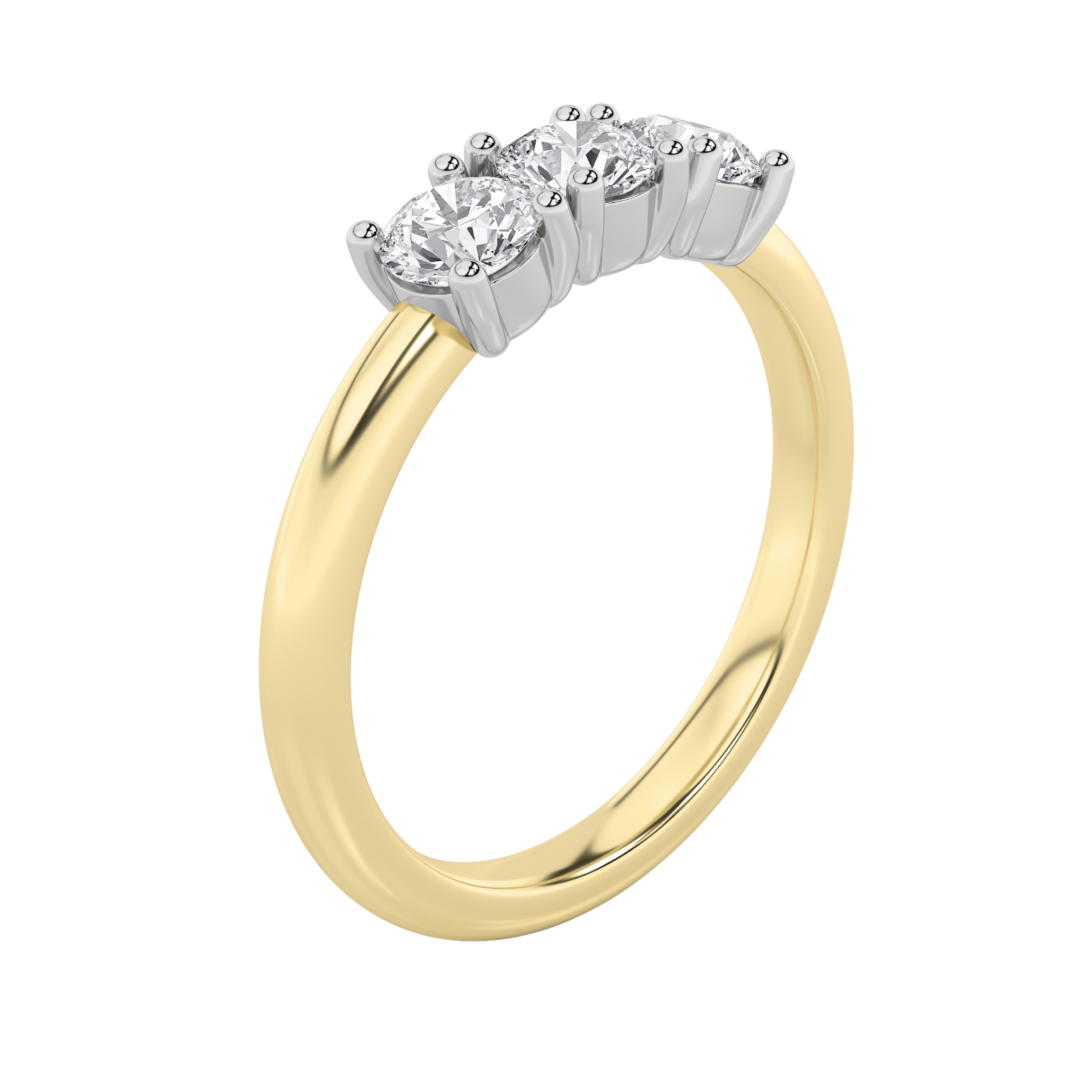 2.00 CT Round Diamond Ring in 14K Yellow Gold|14K White Gold