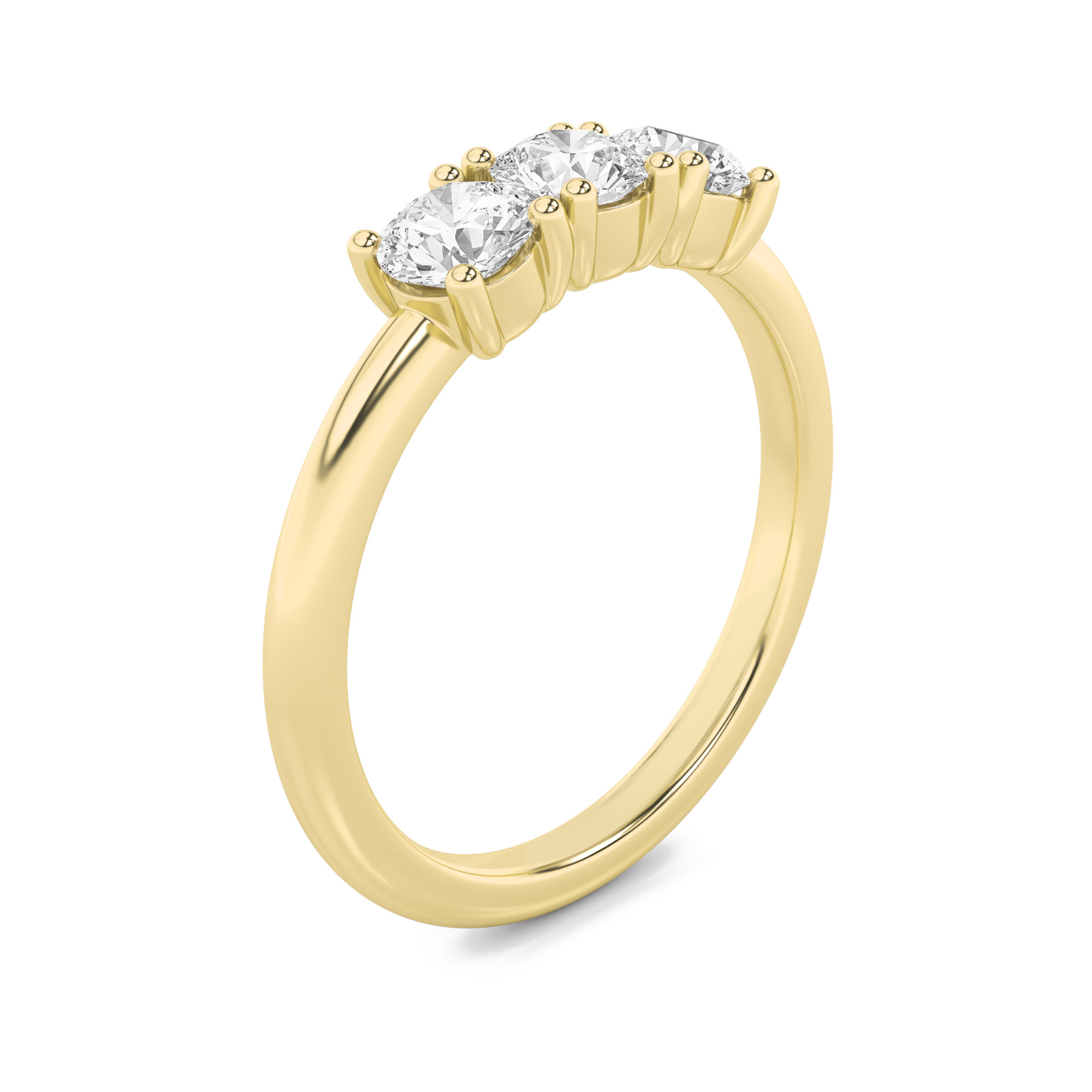 3.00 CT Round Diamond Ring in 14K Yellow Gold