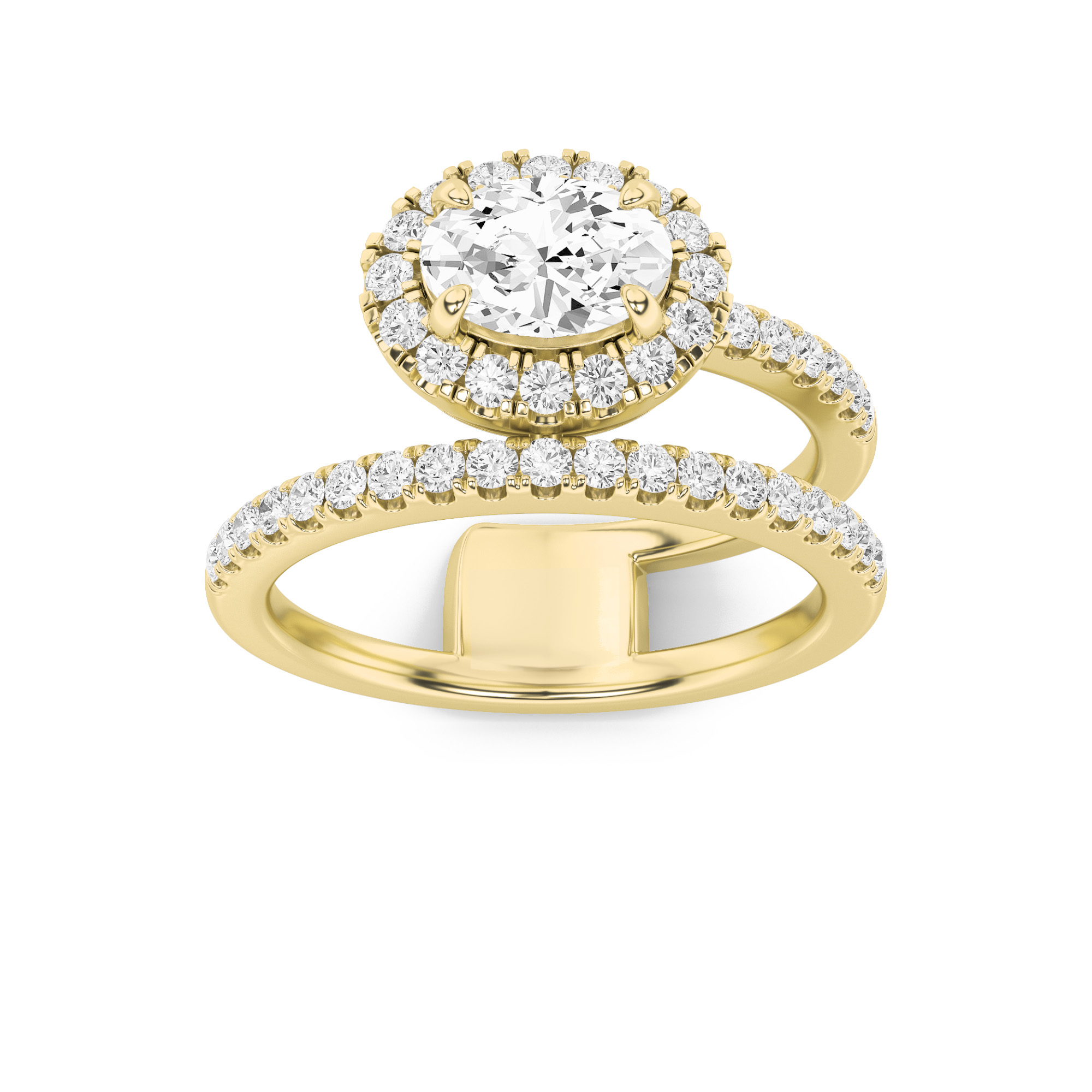 1.00 CT Oval Diamond Ring in 14K Yellow Gold