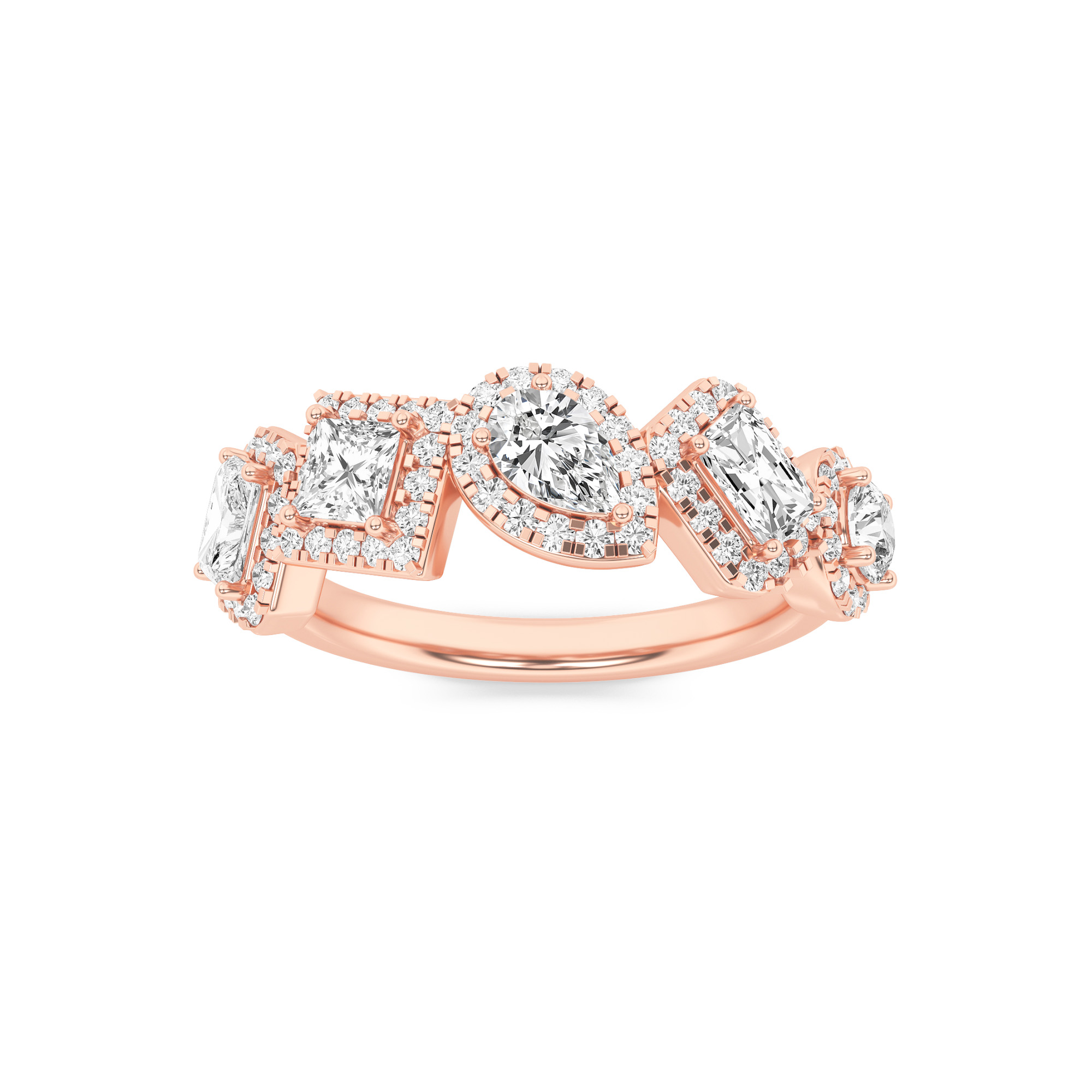 1.50 CT Pear Diamond Ring in 14K Rose Gold