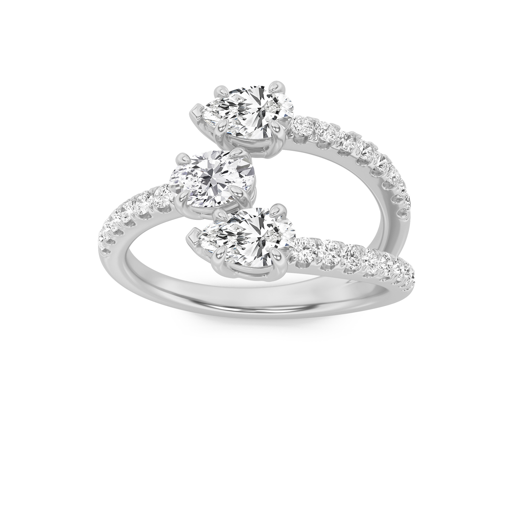 1.00 CT Oval Diamond Ring in 14K White Gold