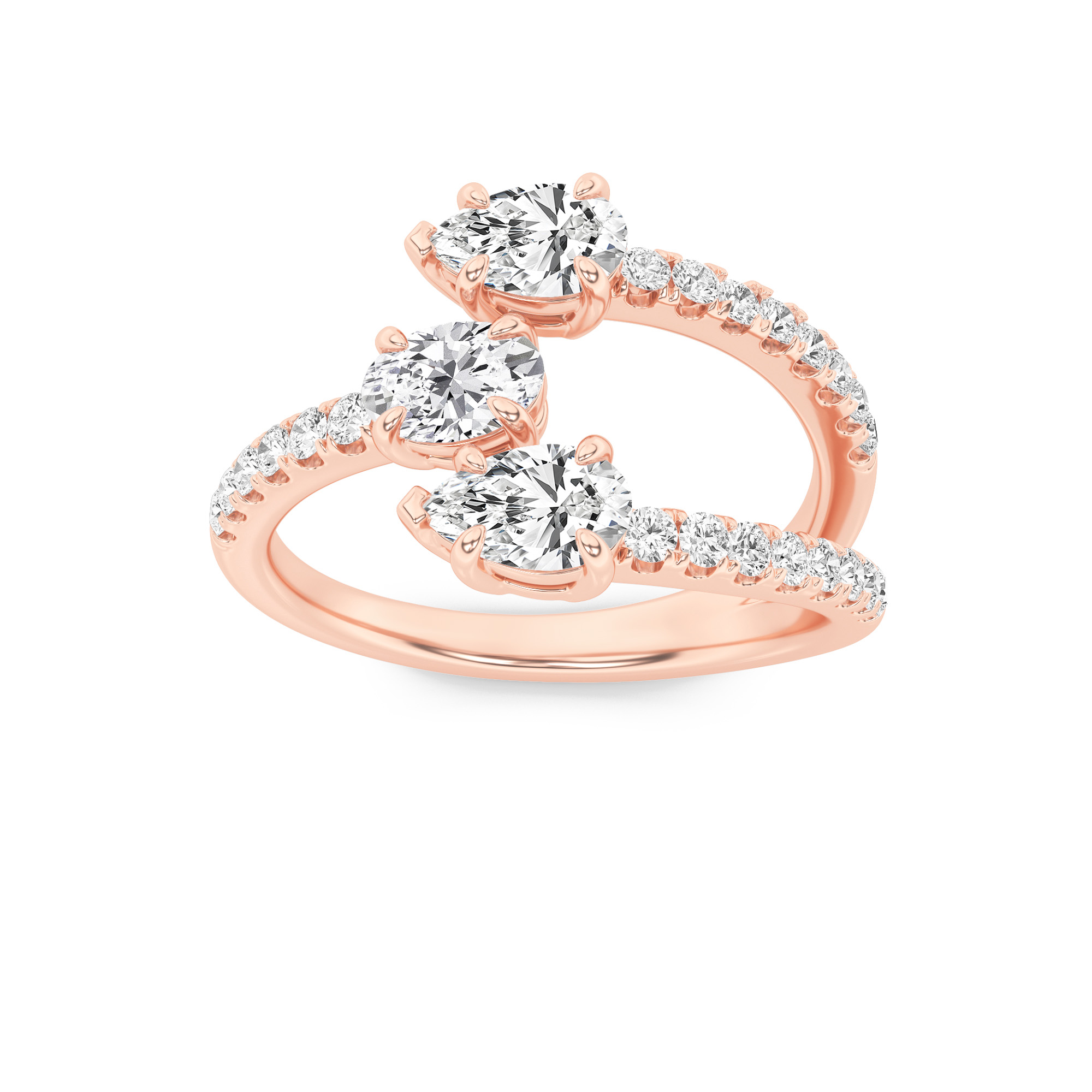 1.00 CT Oval Diamond Ring in 14K Rose Gold