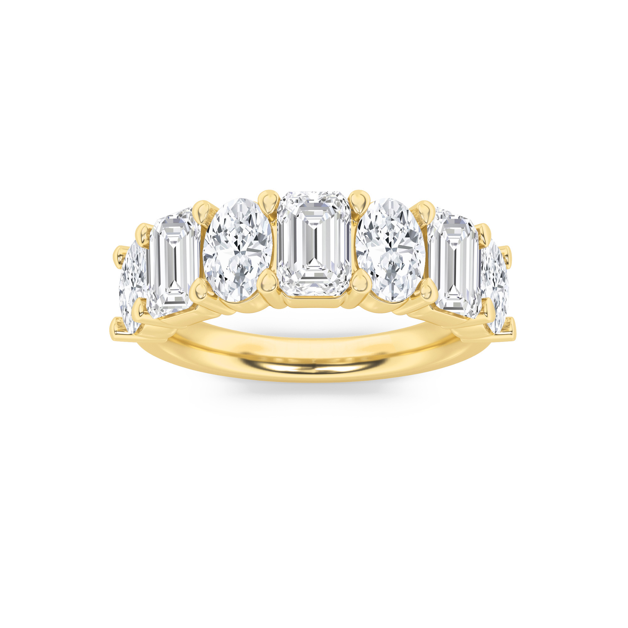 3.00 CT Emerald Diamond Ring in 14K Yellow Gold