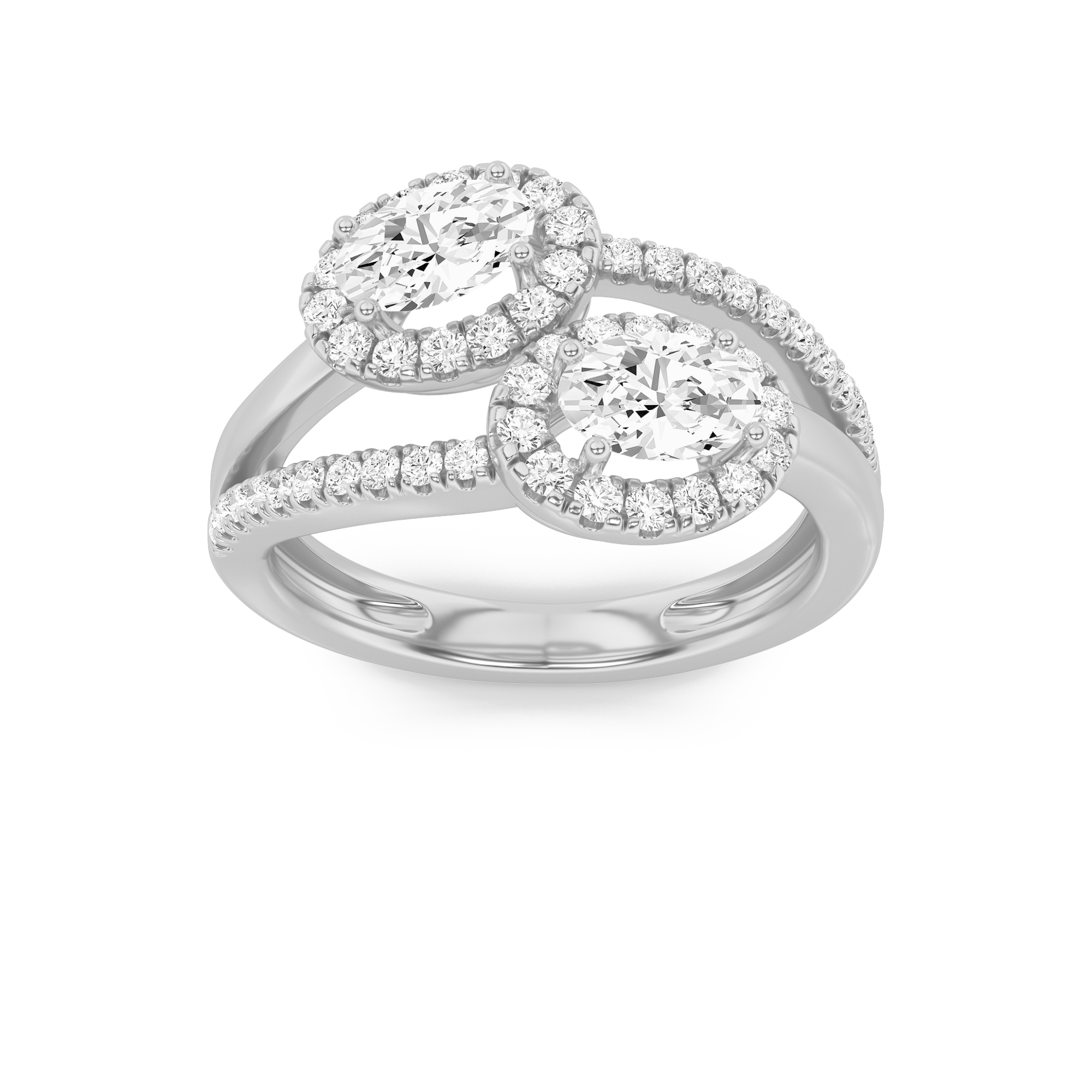 1.00 CT Oval Diamond Ring in 14K White Gold