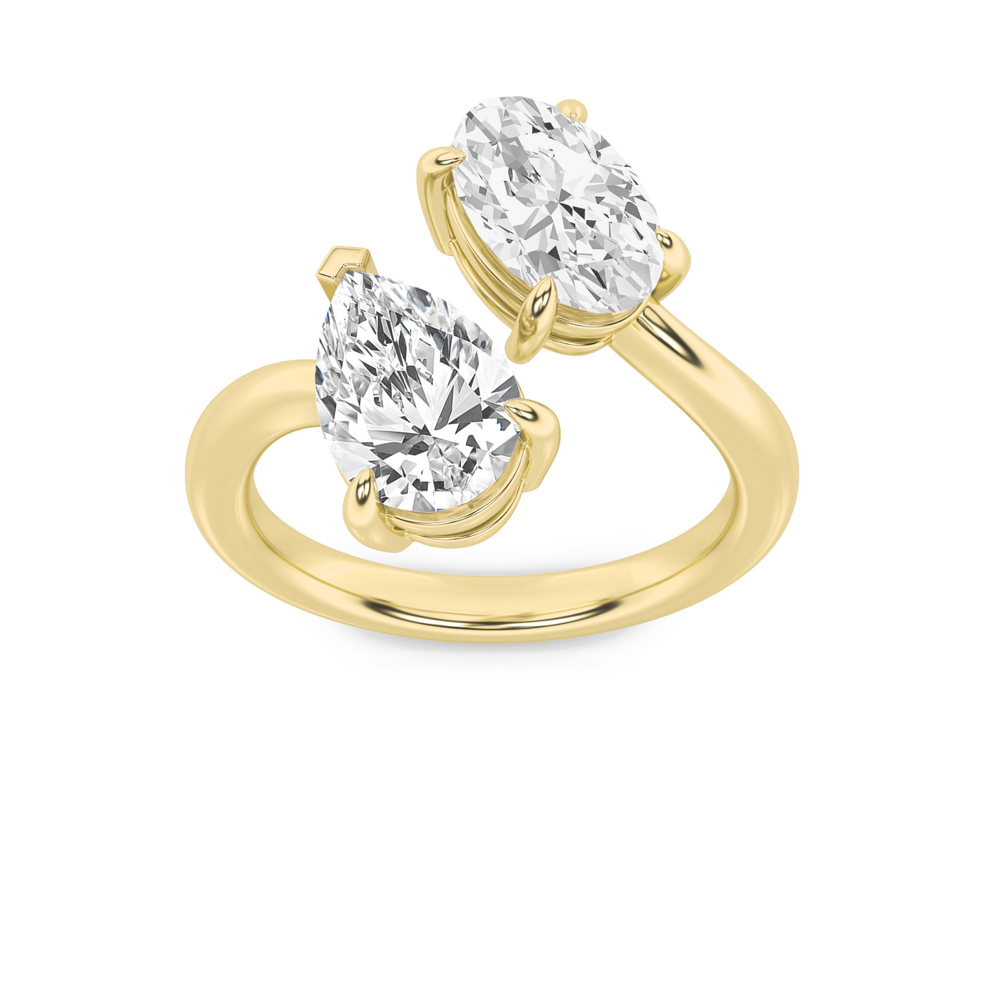 3.00 CT Oval Diamond Ring in 14K Yellow Gold
