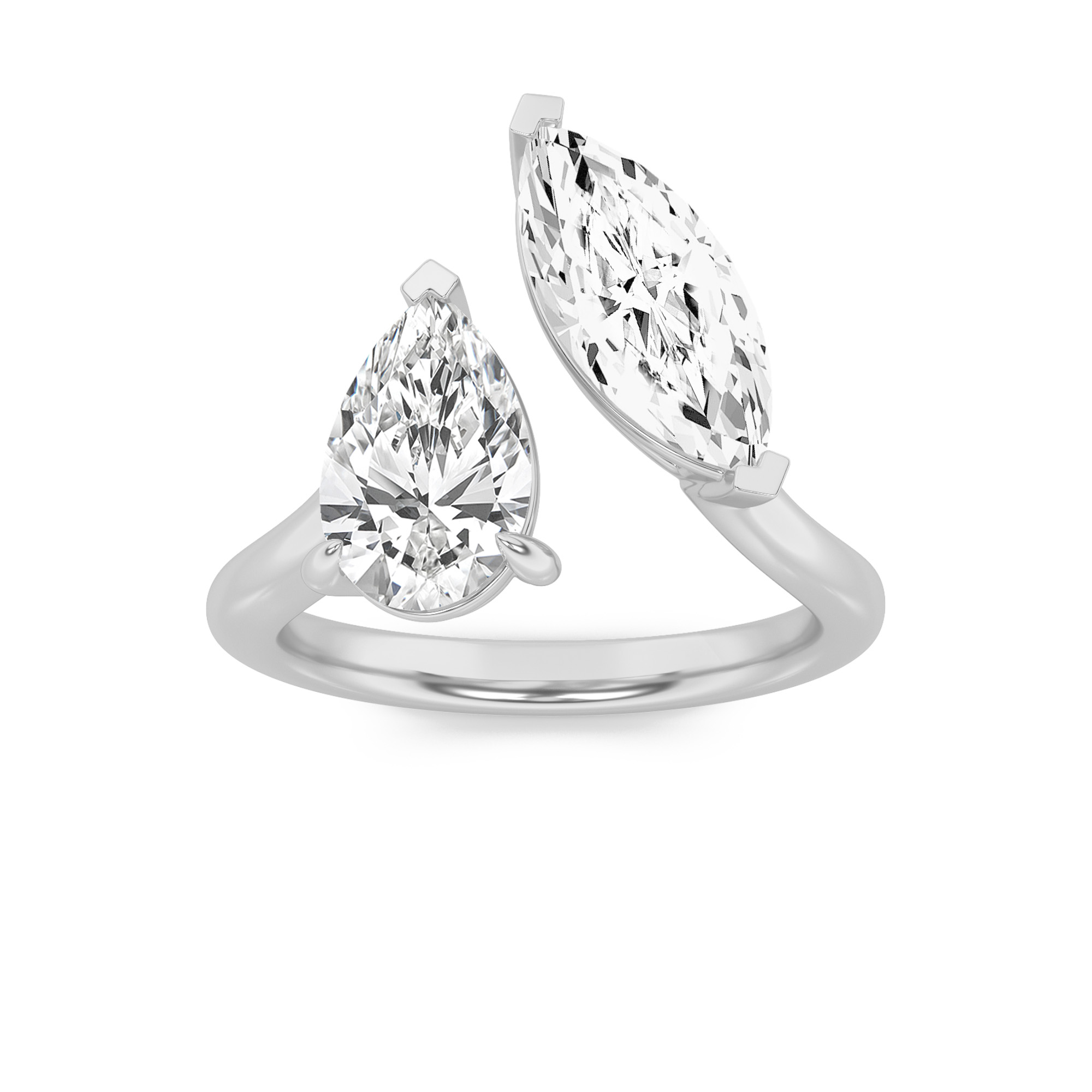 3.00 CT Marquise Diamond Ring in 14K White Gold