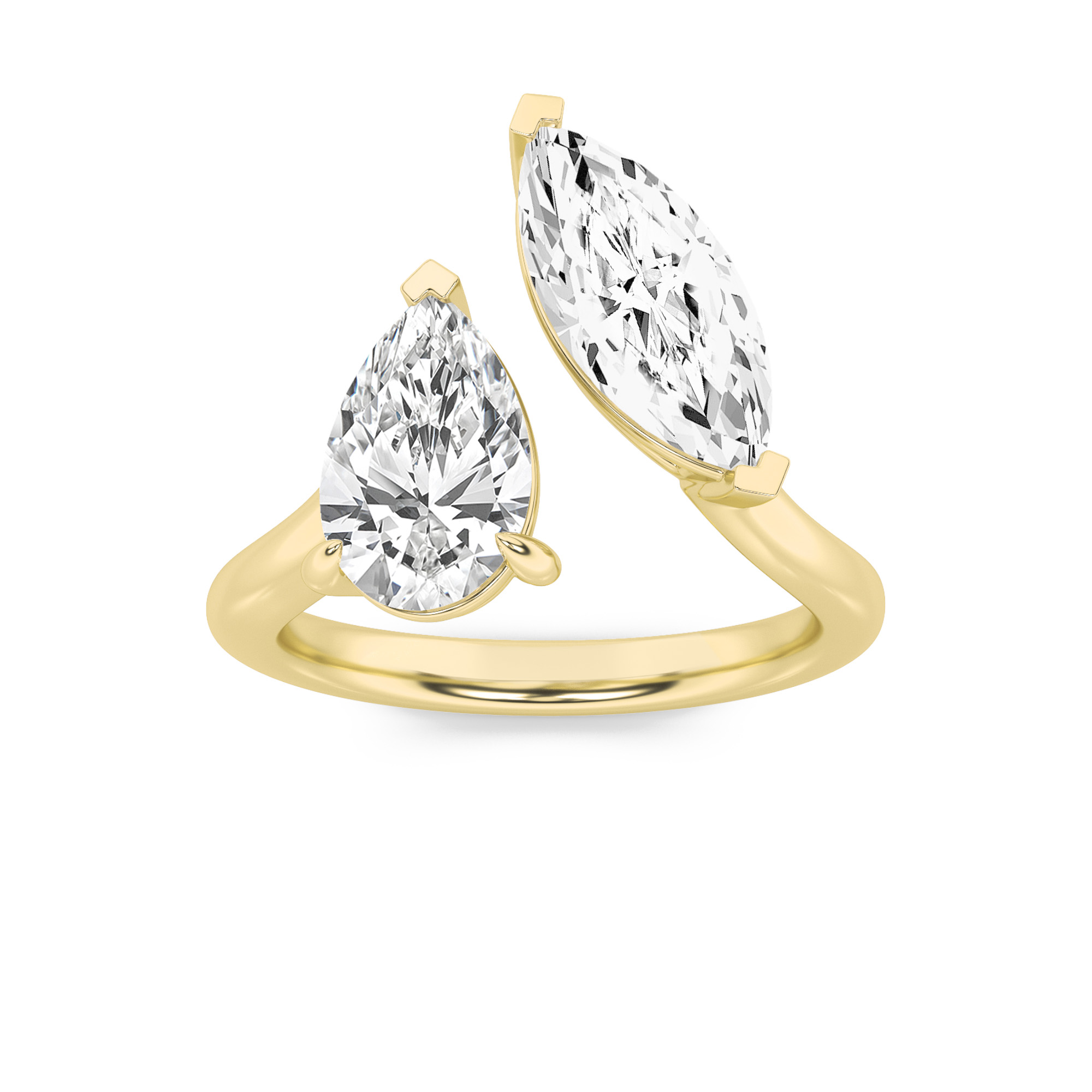 3.00 CT Marquise Diamond Ring in 14K Yellow Gold