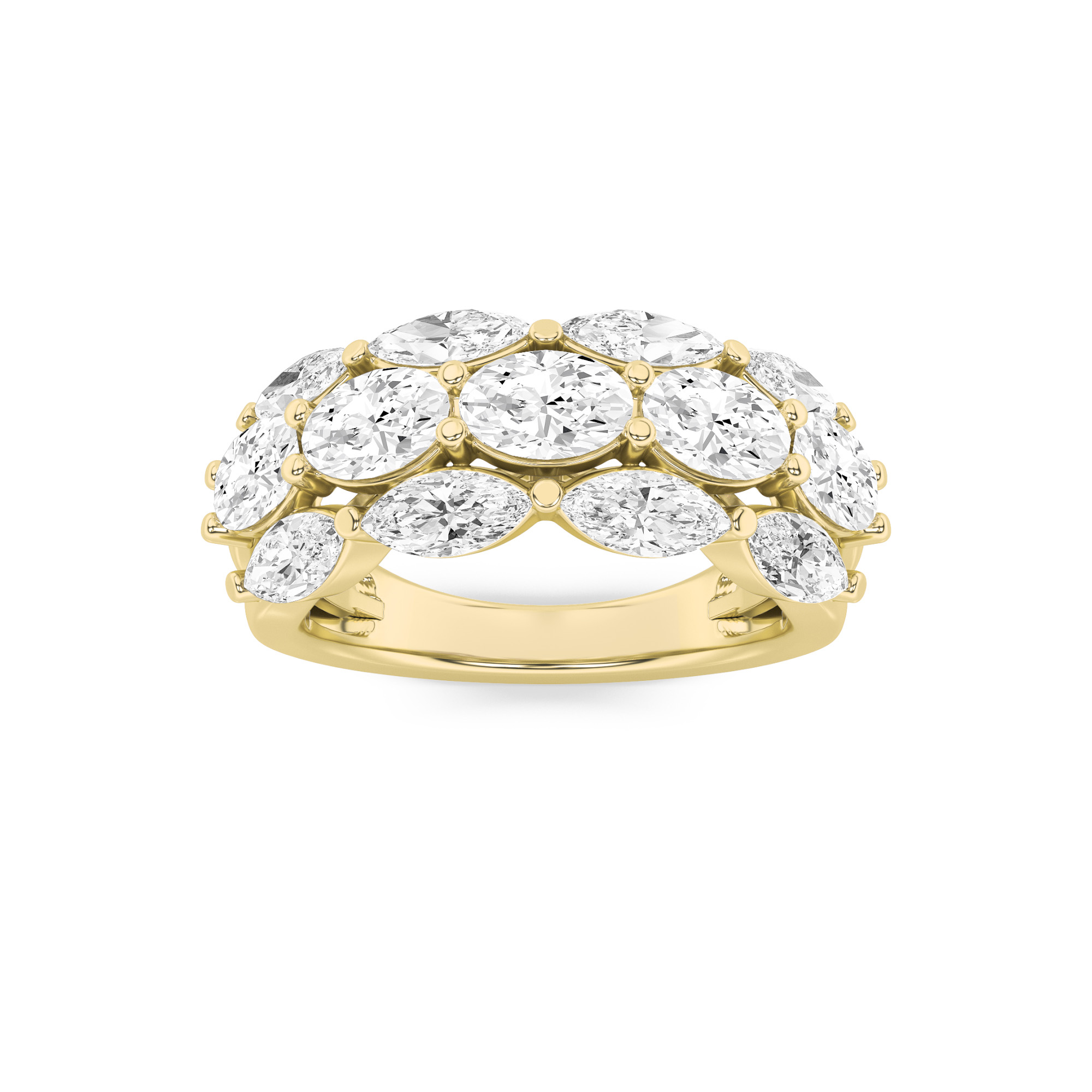 3.00 CT Oval Diamond Ring in 14K Yellow Gold