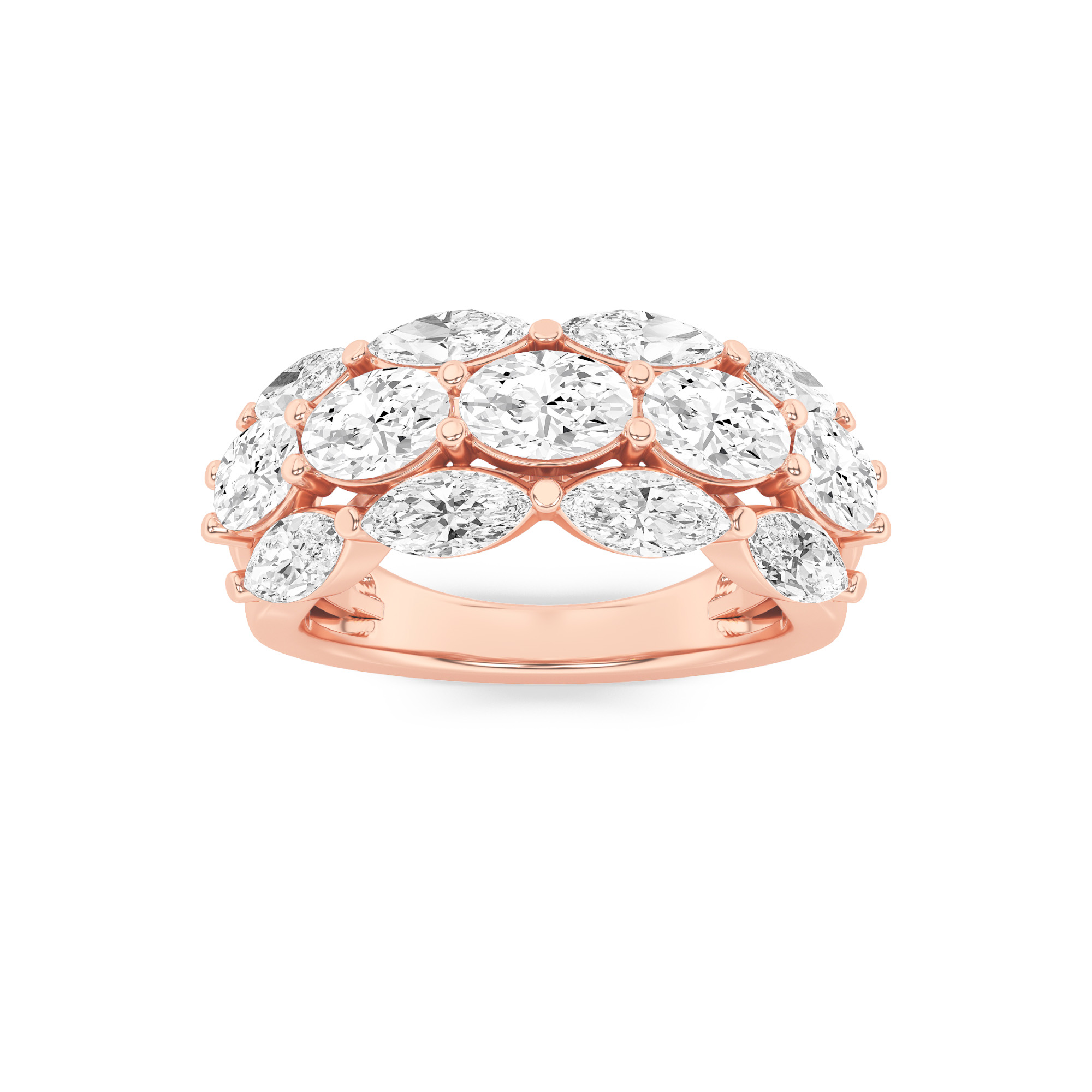 3.00 CT Oval Diamond Ring in 14K Rose Gold