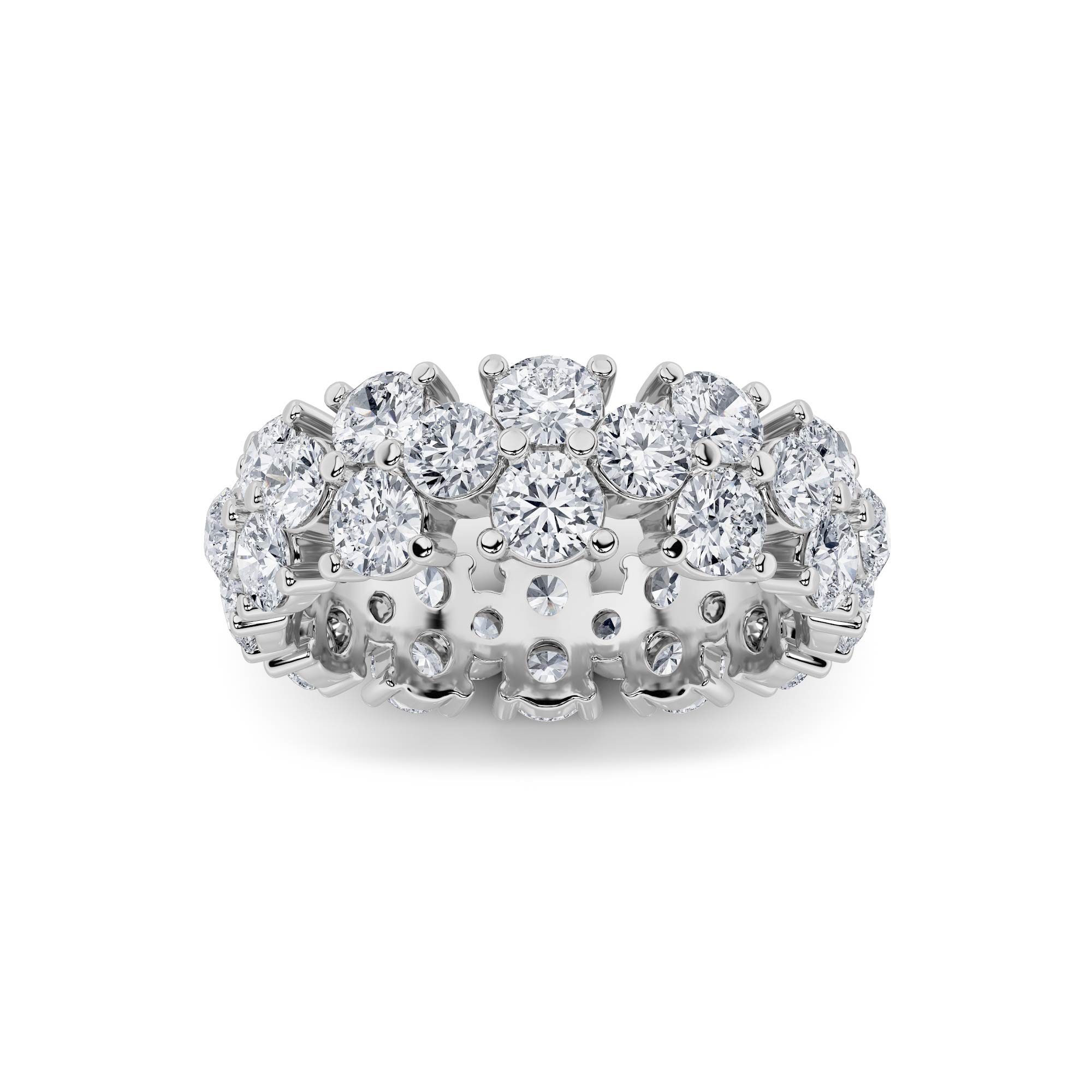 5Cttw Round Shaped Lab Grown Diamond (F/VS) Eternity Band Ring in 14K Gold