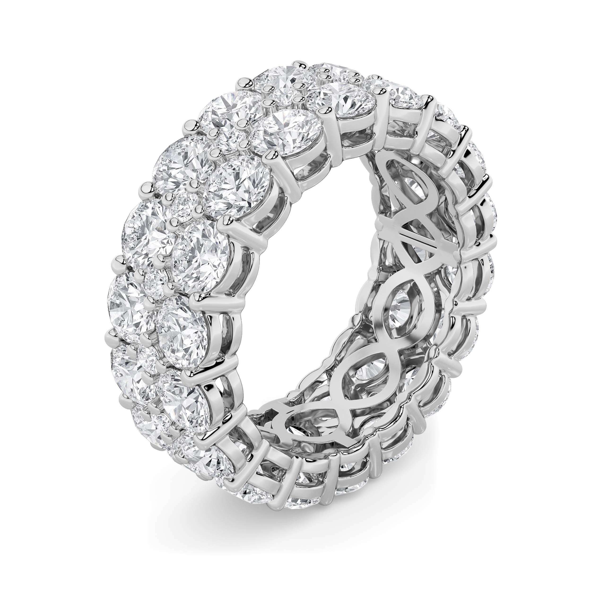 8.00 CT Round Diamond Ring in 14K White Gold