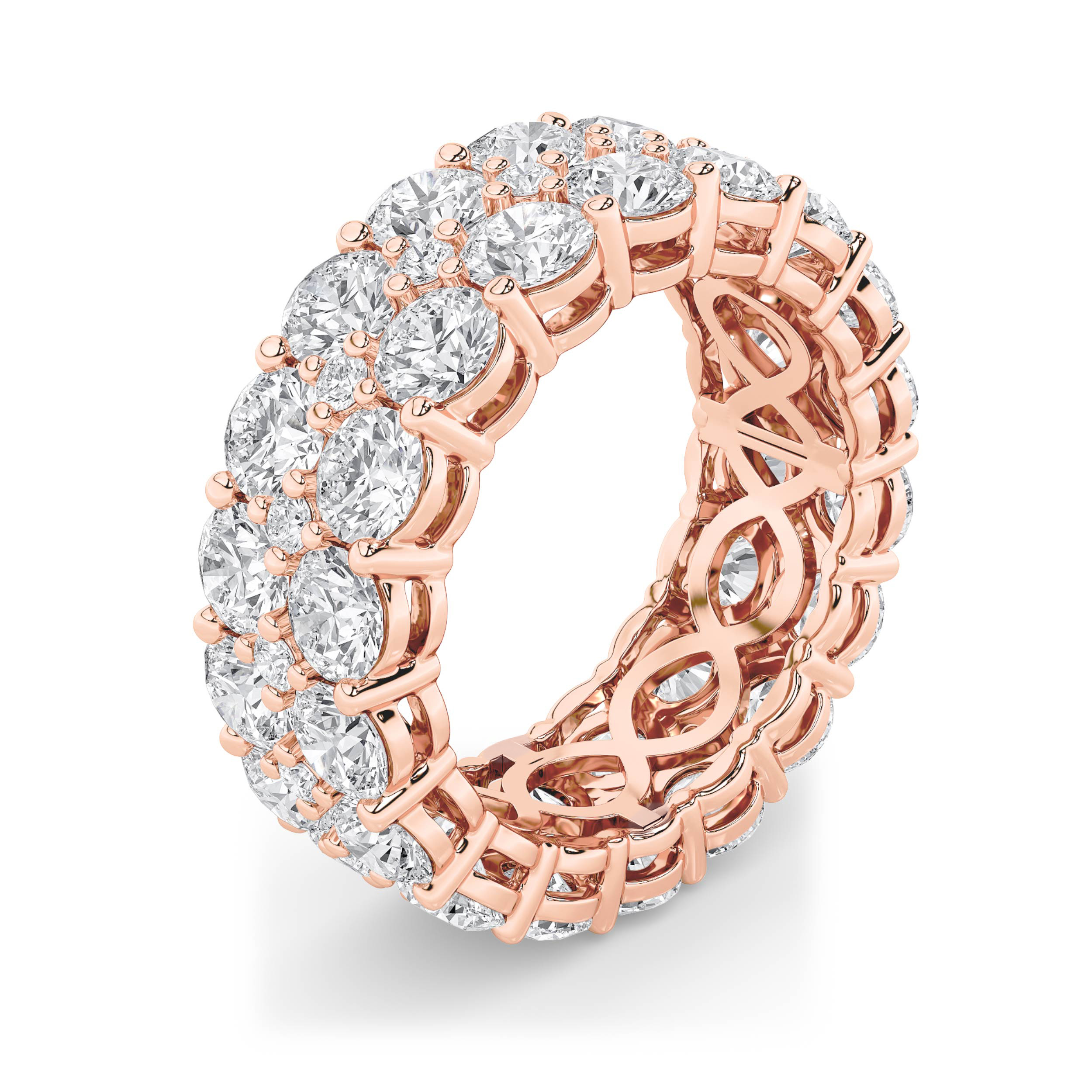 8.00 CT Round Diamond Ring in 14K Rose Gold
