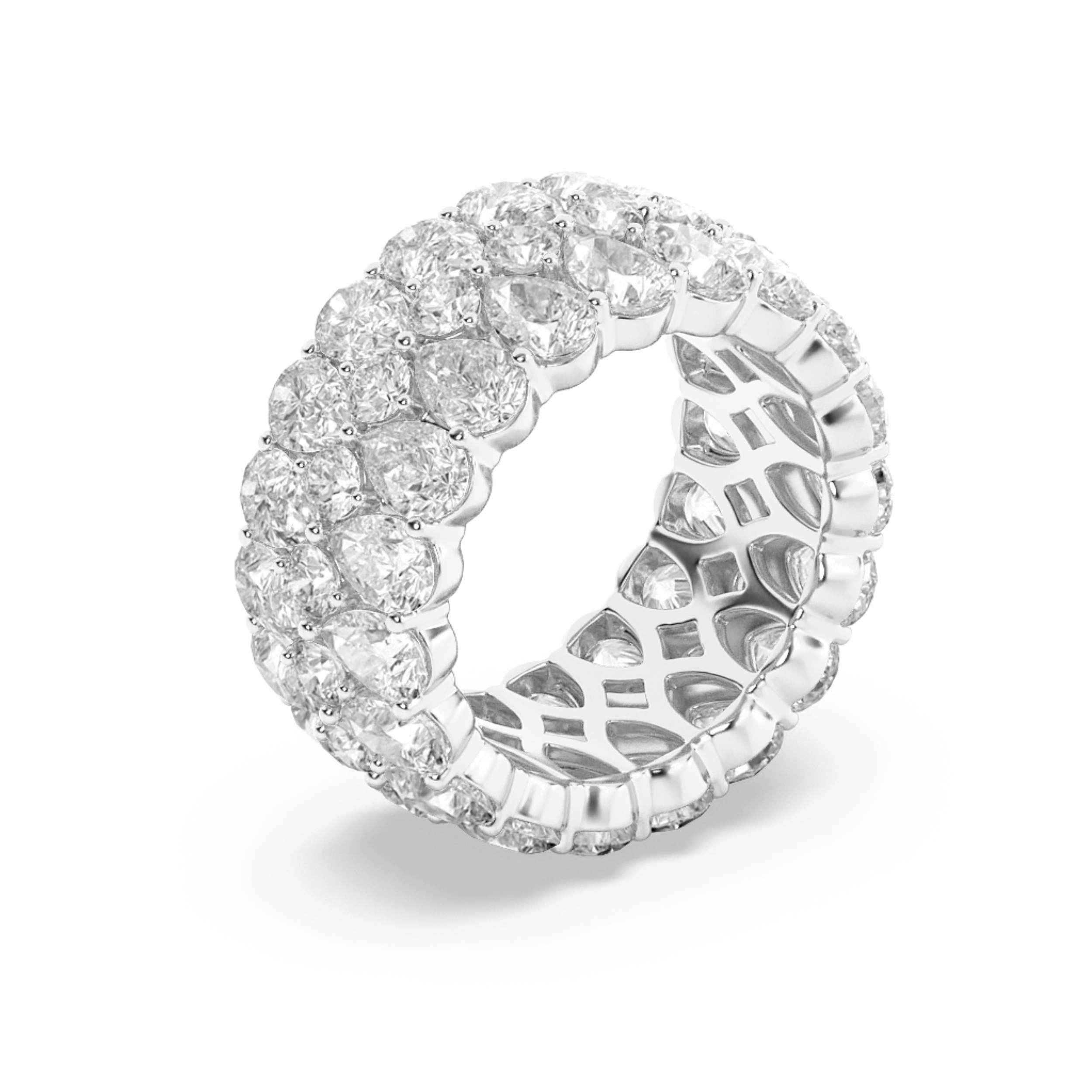 9.00 CT Pear Diamond Ring in 14K White Gold