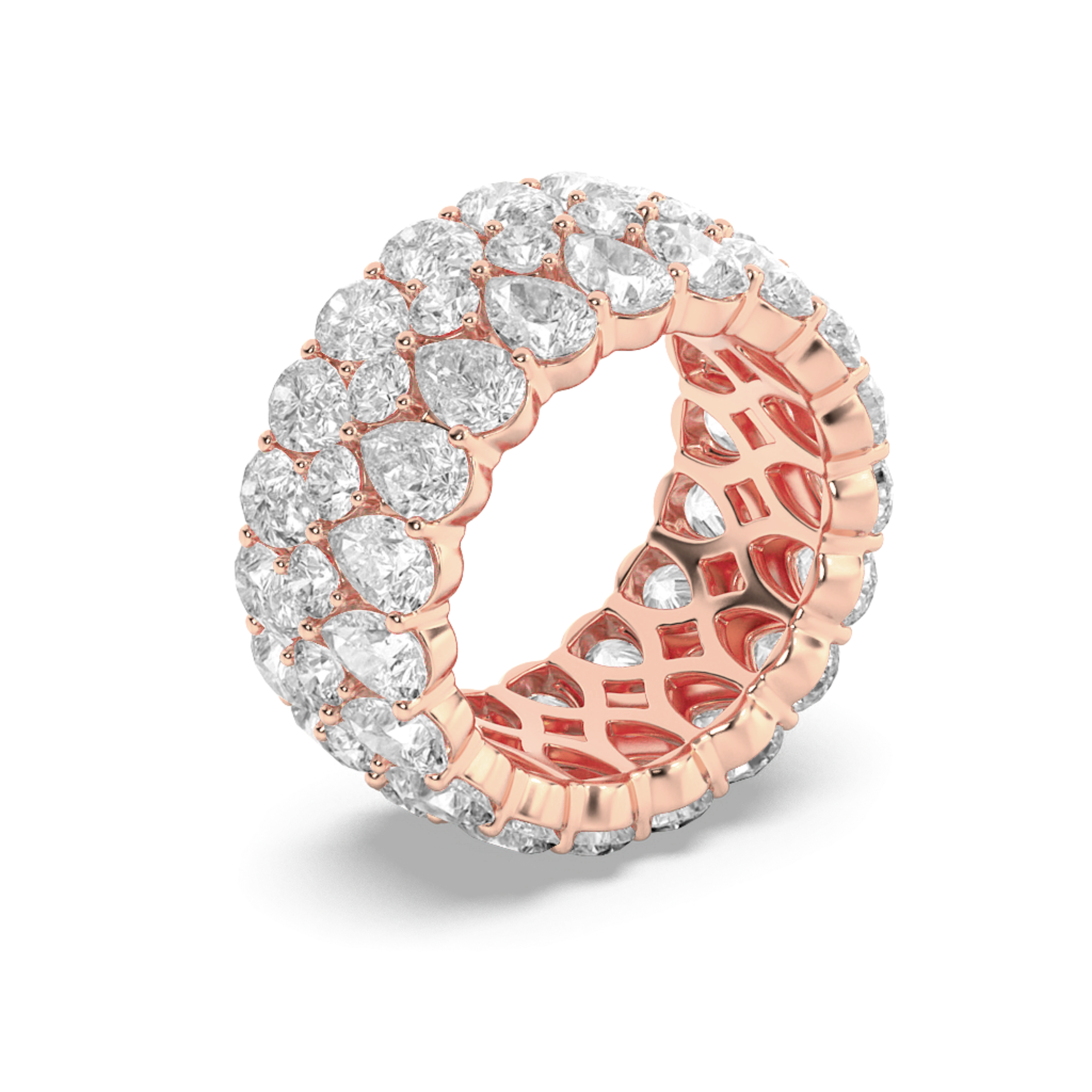 9.00 CT Pear Diamond Ring in 14K Rose Gold