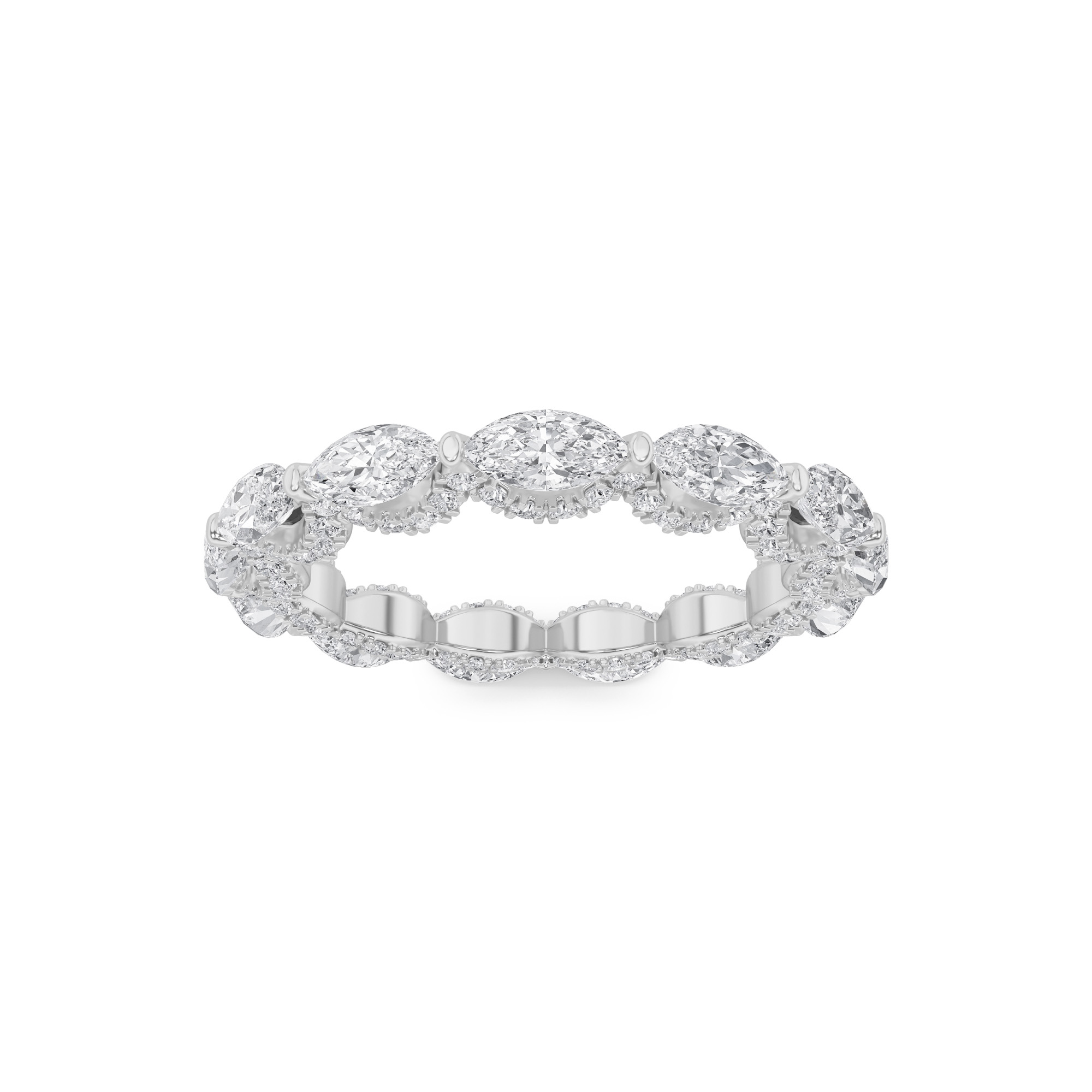 2.50 CT Marquise Diamond Ring in 14K White Gold