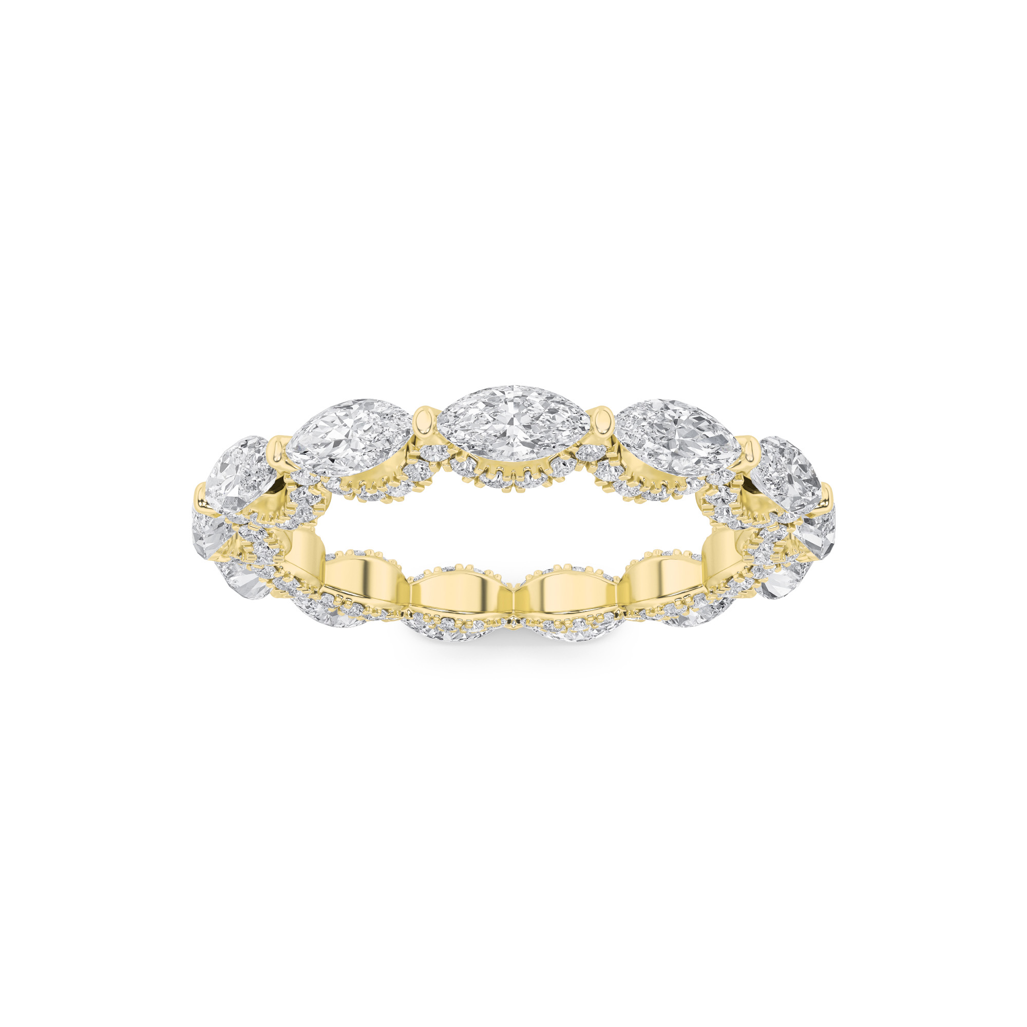 2.50 CT Marquise Diamond Ring in 14K Yellow Gold