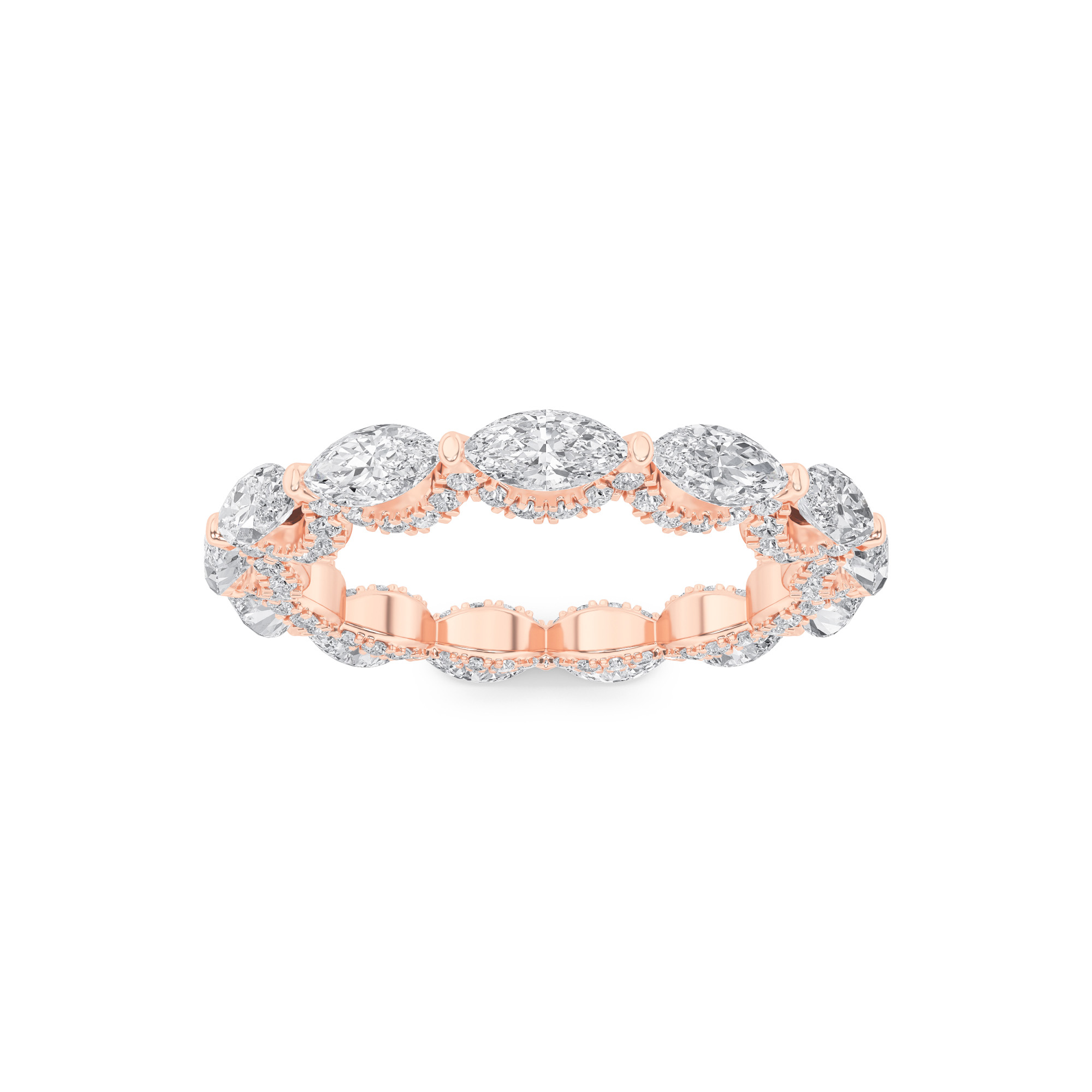2.50 CT Marquise Diamond Ring in 14K Rose Gold