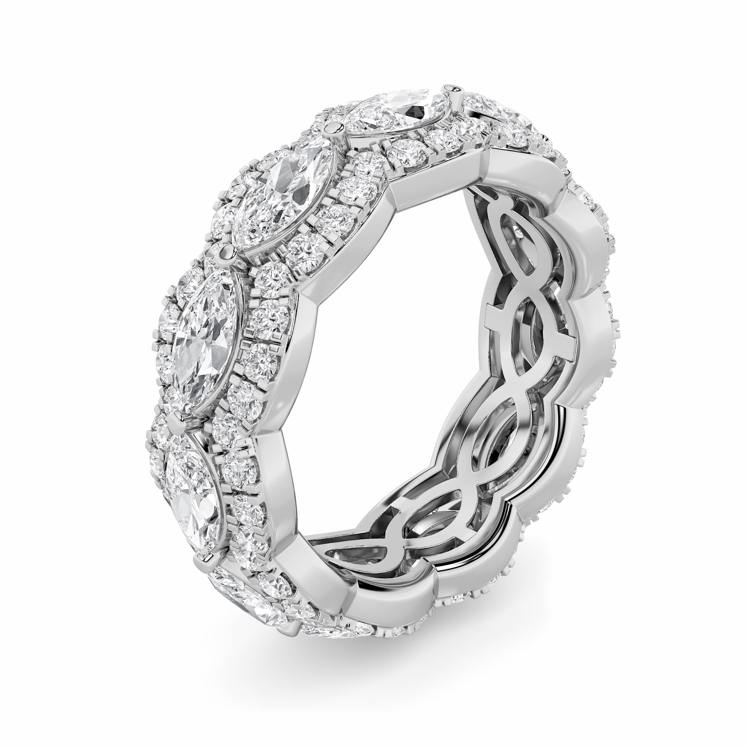 4.00 CT Marquise Diamond Ring in 14K White Gold