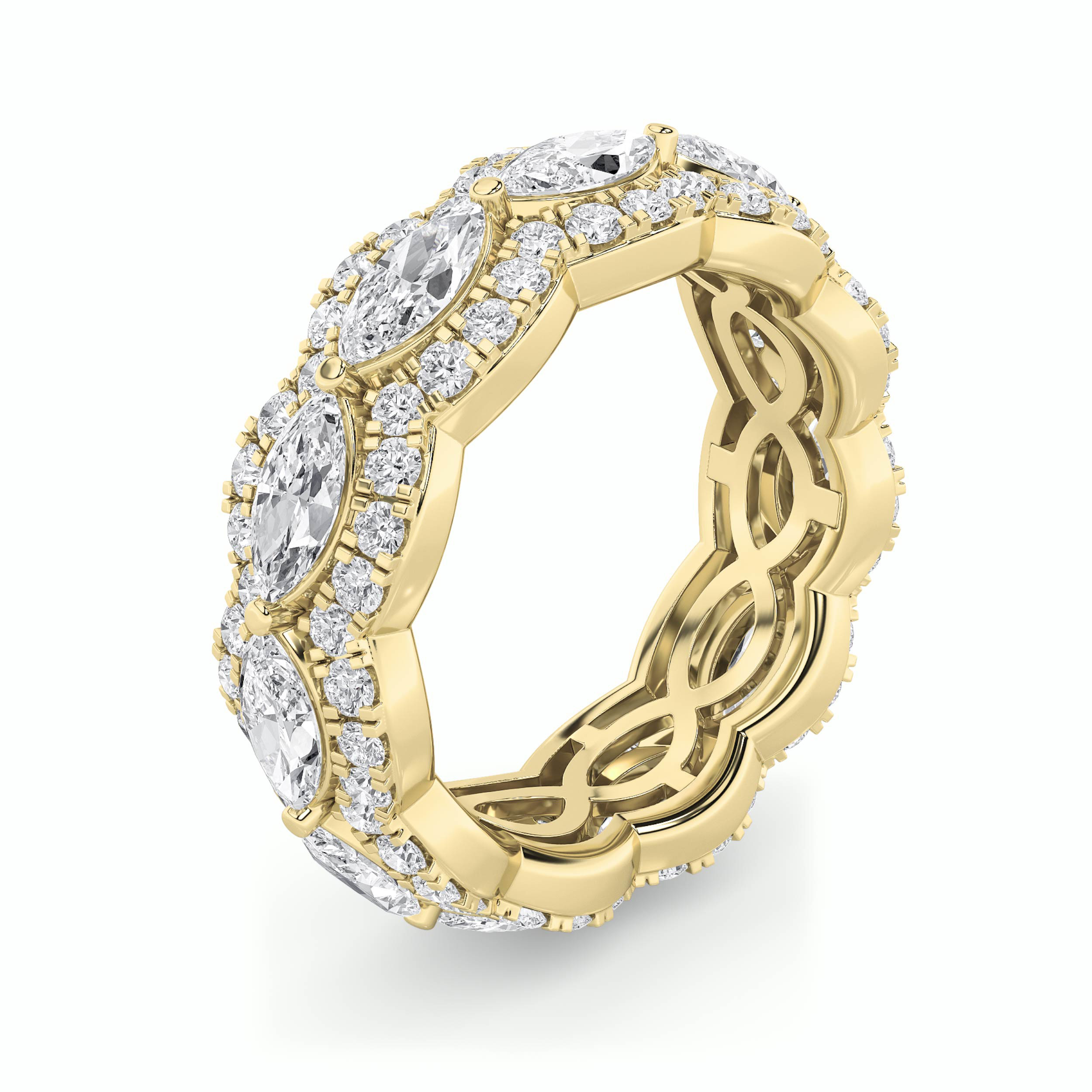4.00 CT Marquise Diamond Ring in 14K Yellow Gold