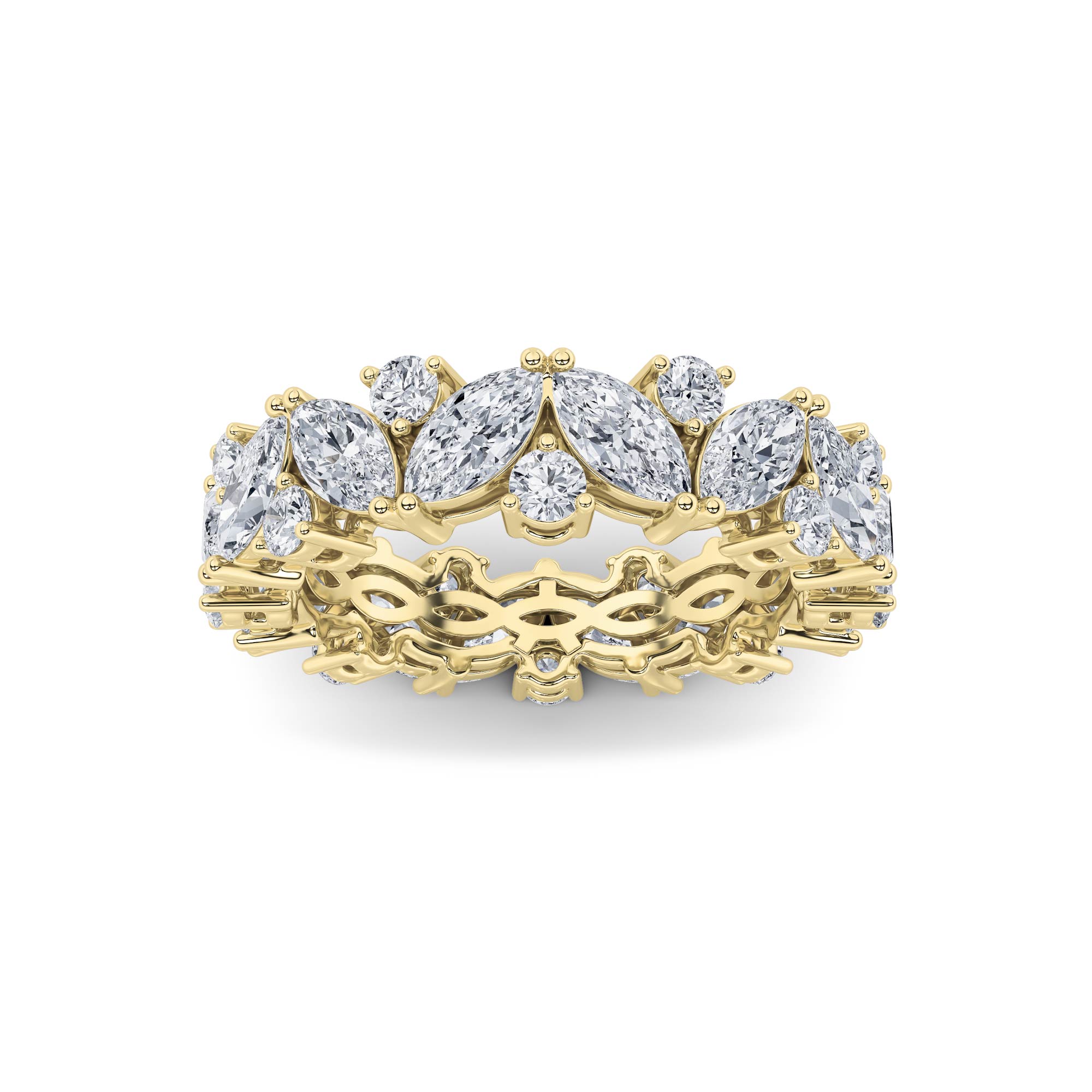 3.00 CT Marquise Diamond Ring in 14K Yellow Gold