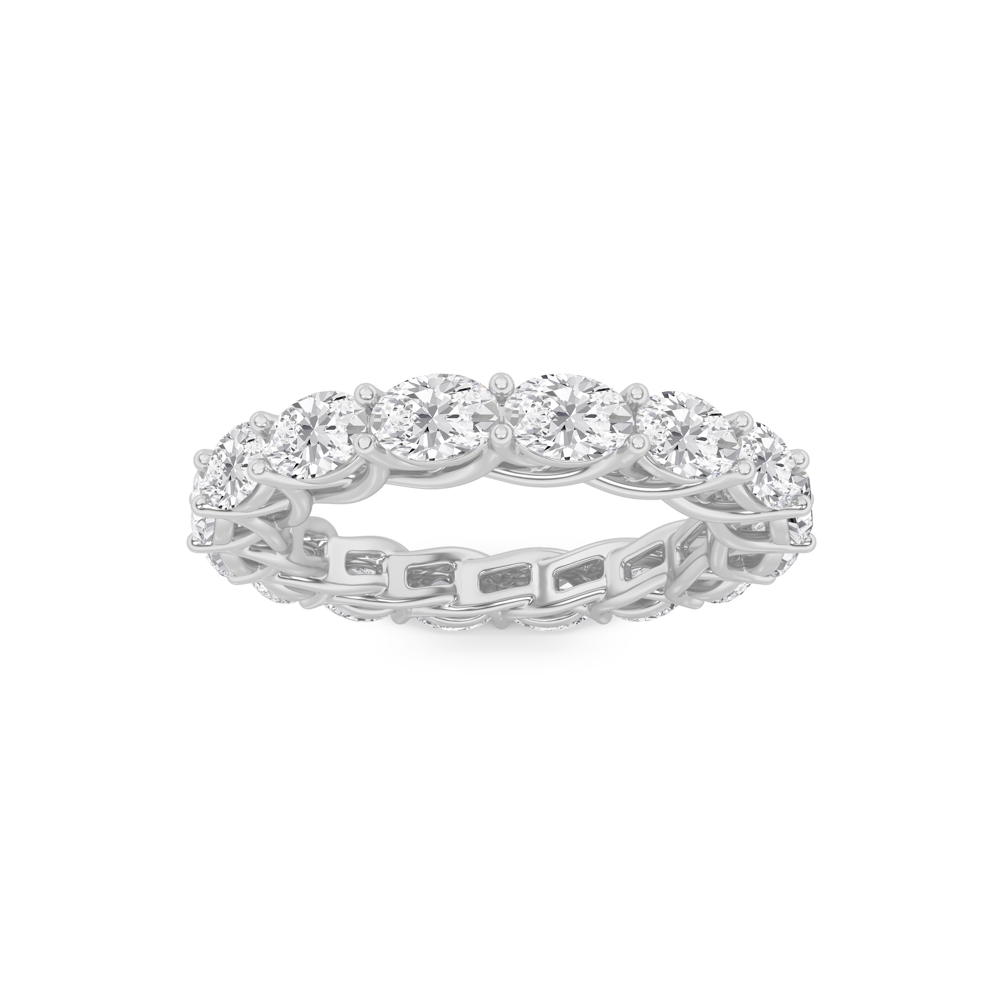 3.00 CT Oval Diamond Ring in 14K White Gold
