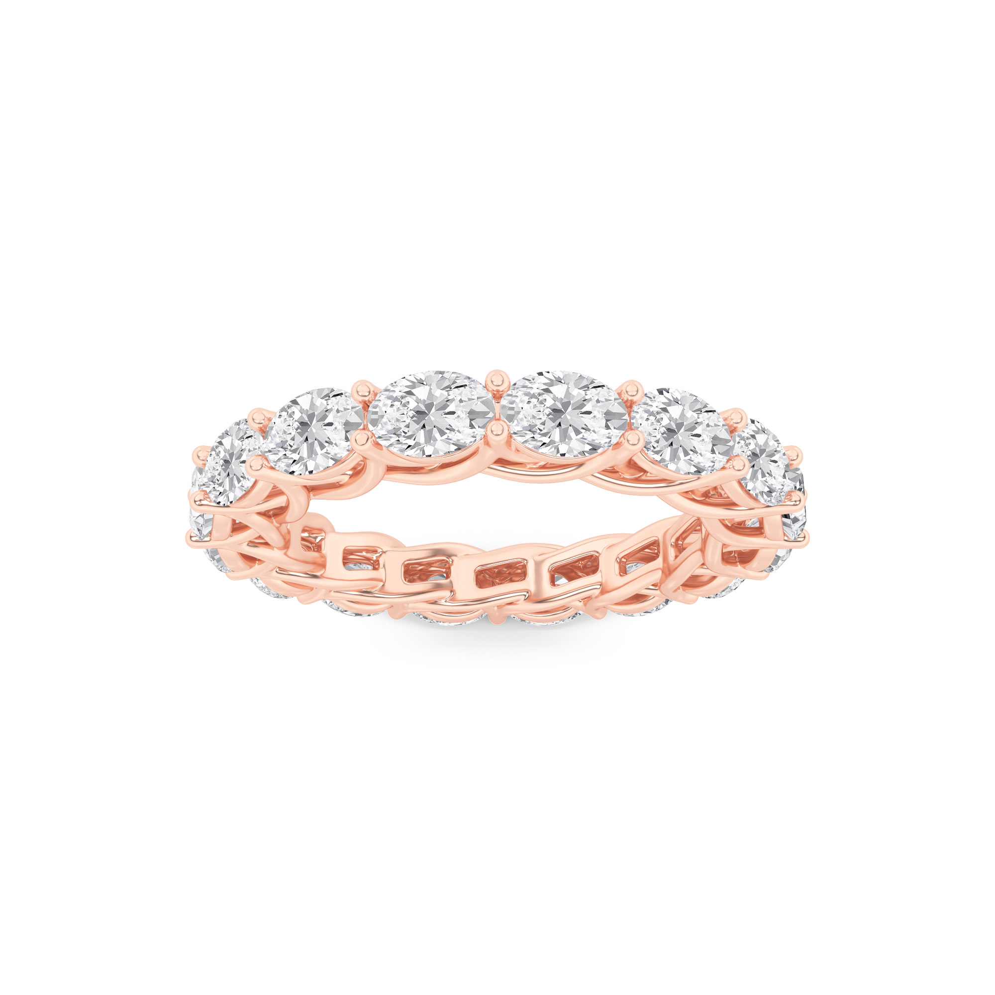 3.00 CT Oval Diamond Ring in 14K Rose Gold
