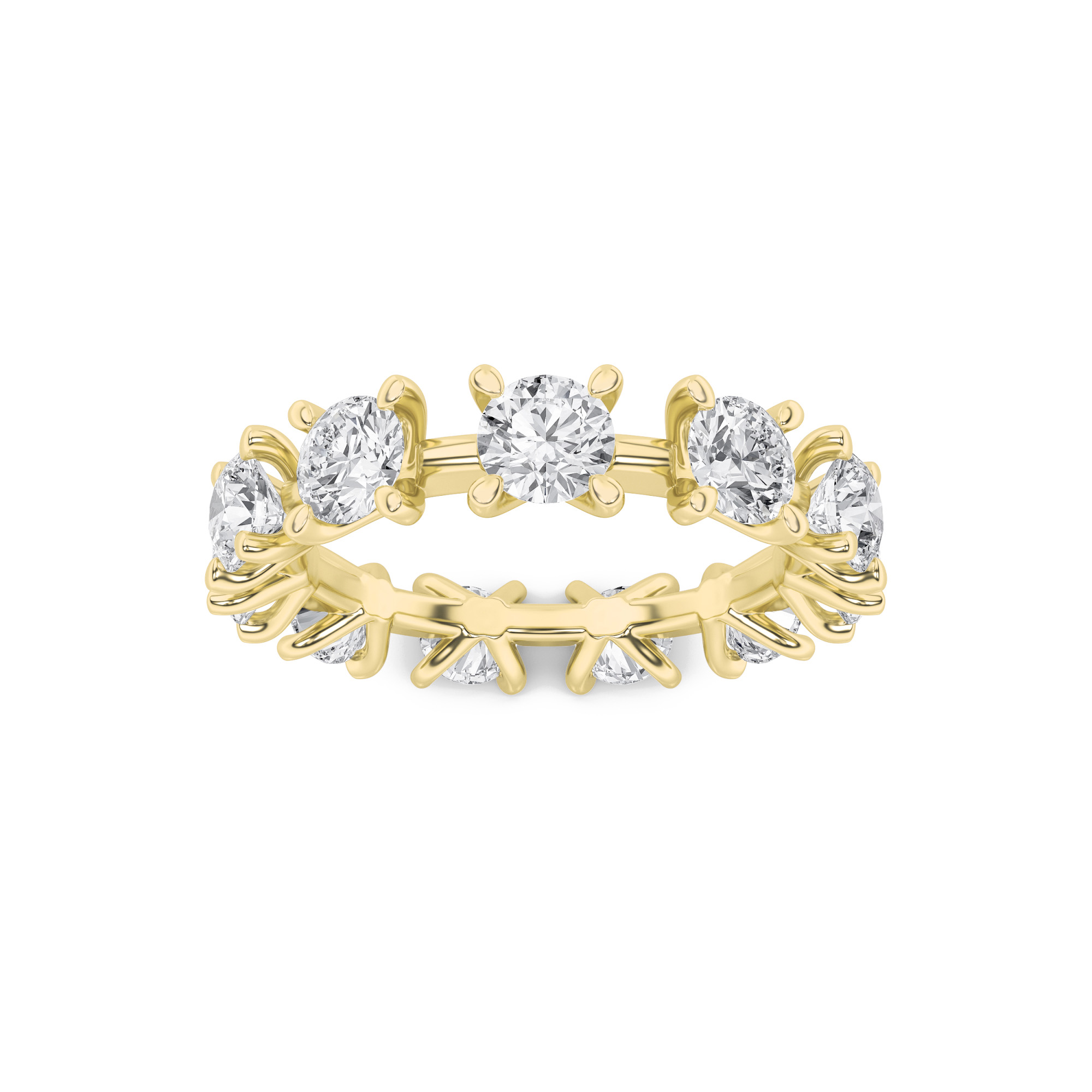 3.00 CT Round Diamond Ring in 14K Yellow Gold