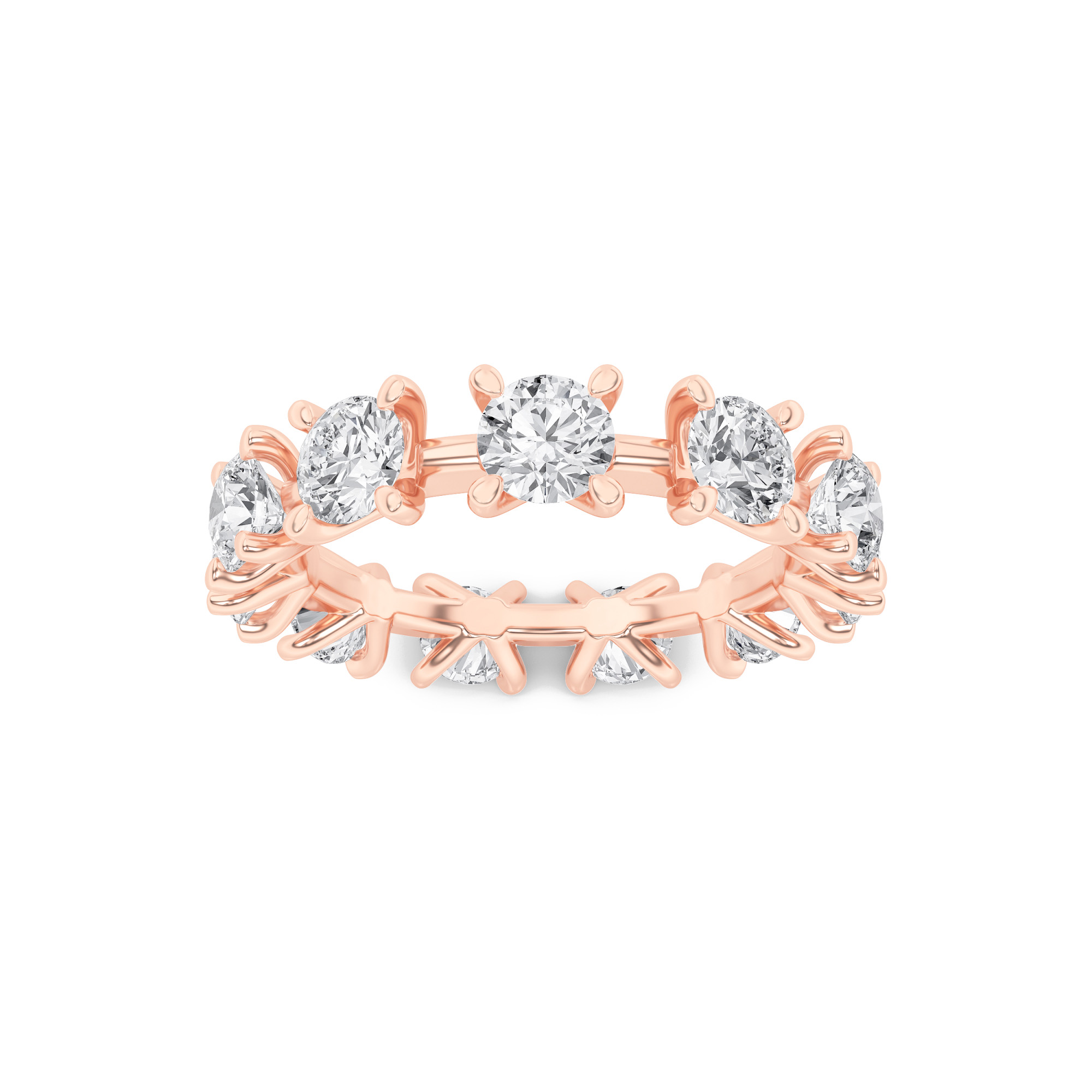 3.00 CT Round Diamond Ring in 14K Rose Gold
