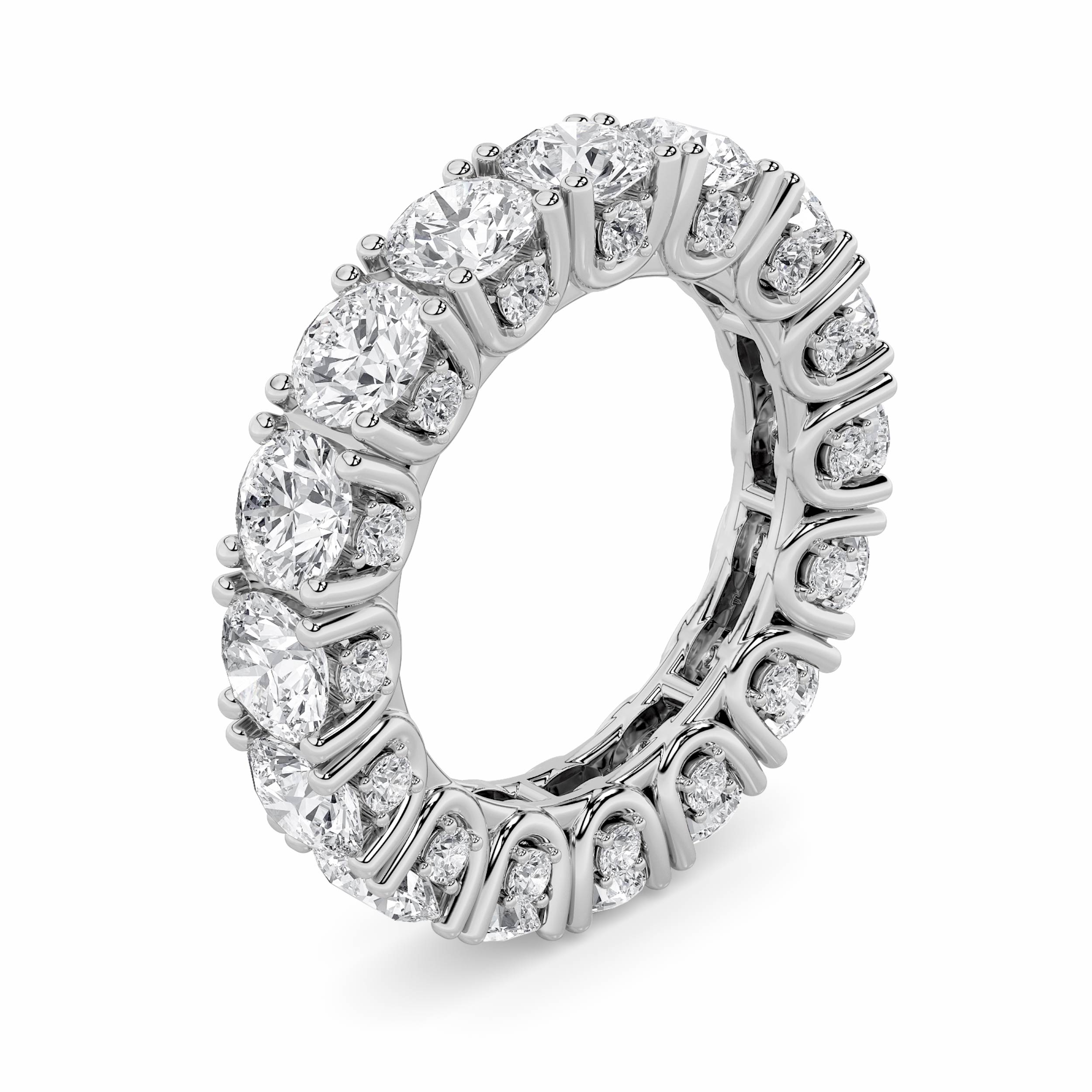 7.00 CT Round Diamond Ring in 14K White Gold