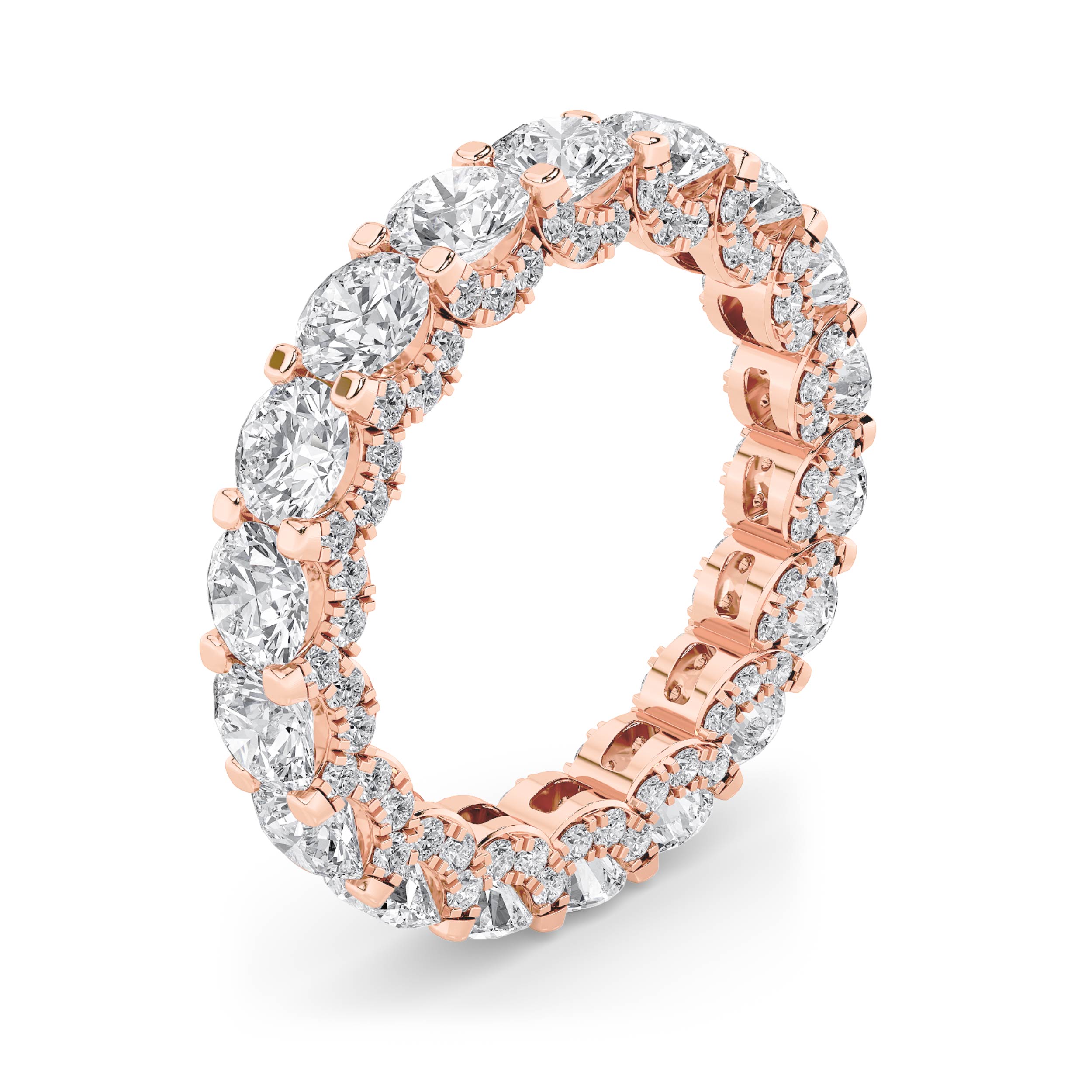 5Cttw Round Shaped Lab Grown Diamond (F/VS) Eternity Band Ring in 14K Gold