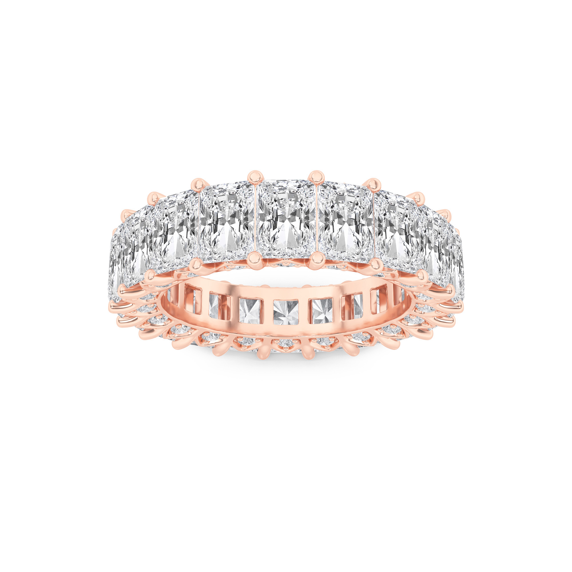 9.00 CT Radiant Diamond Ring in 14K Rose Gold