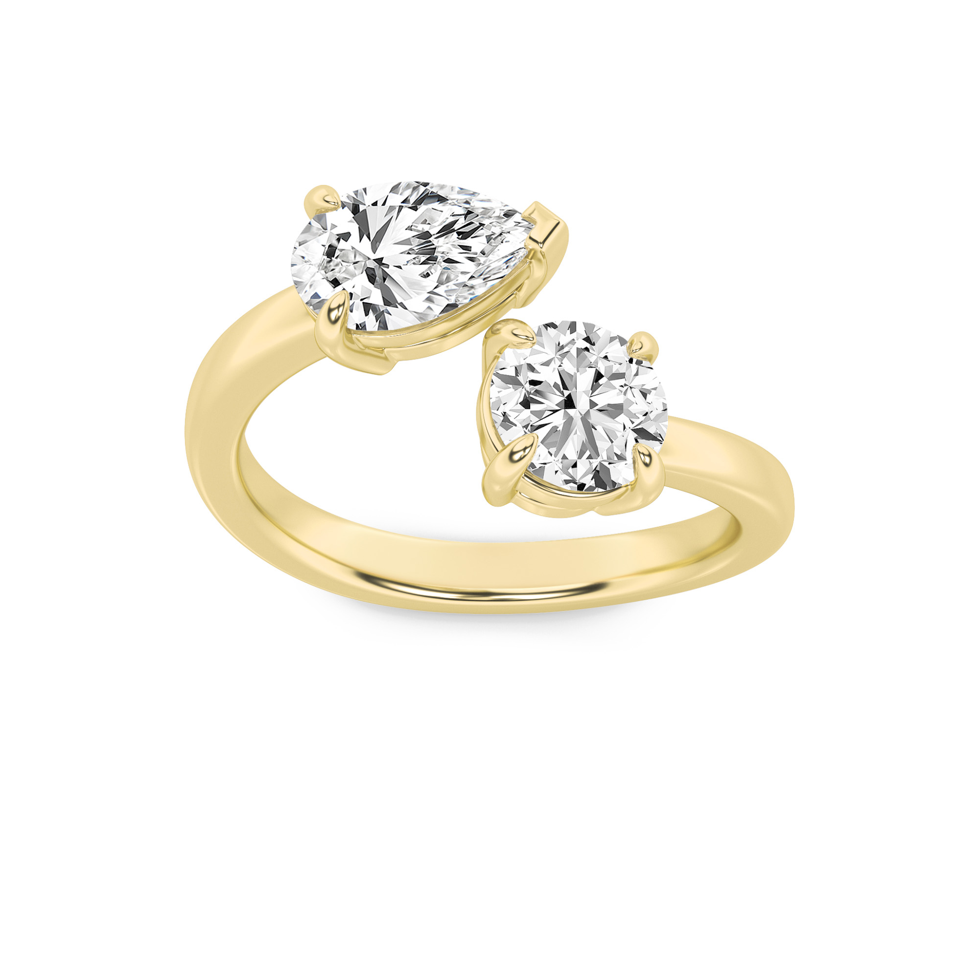 1.50 CT Pear Diamond Ring in 14K Yellow Gold