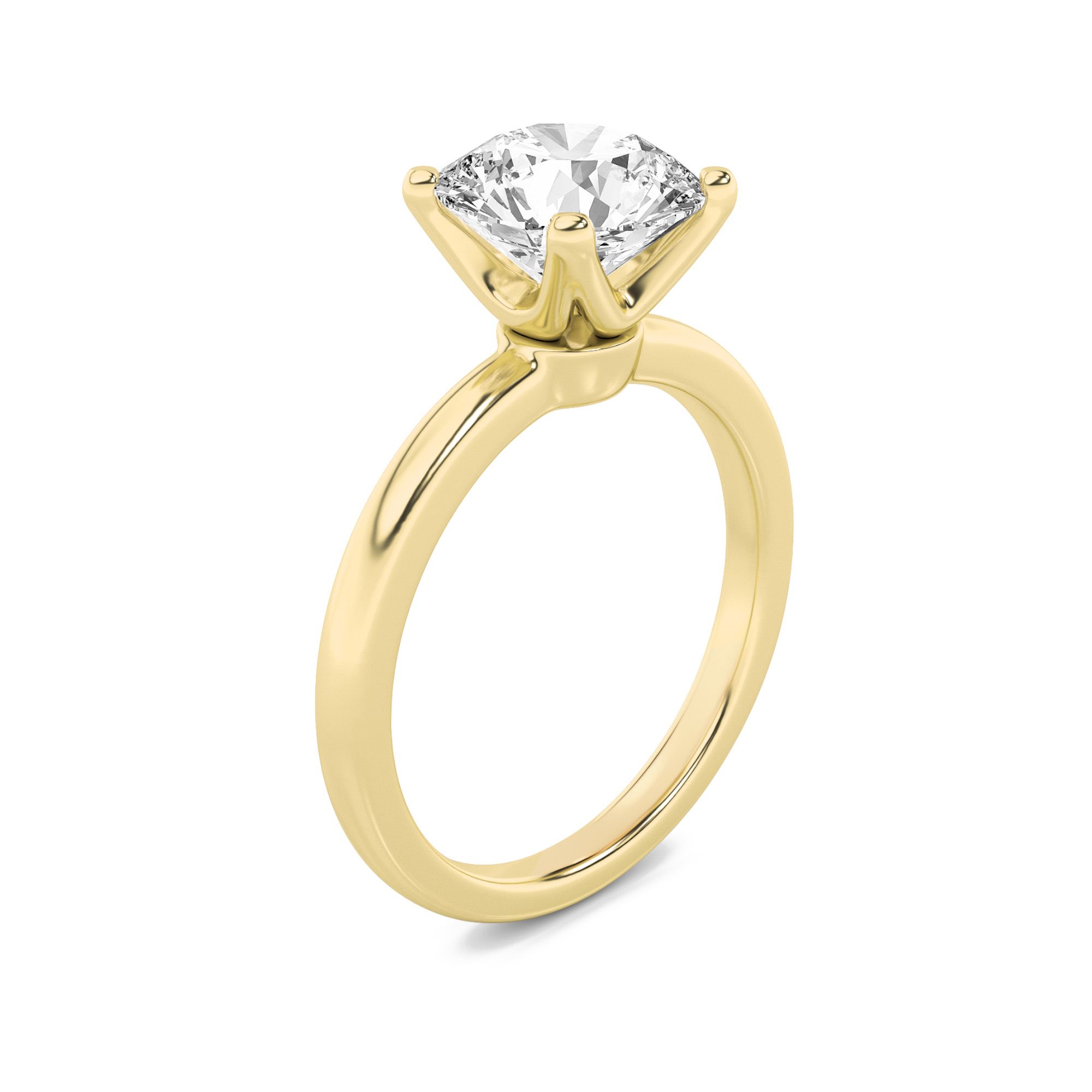 2.00 CT Round Diamond Ring in 14K Yellow Gold