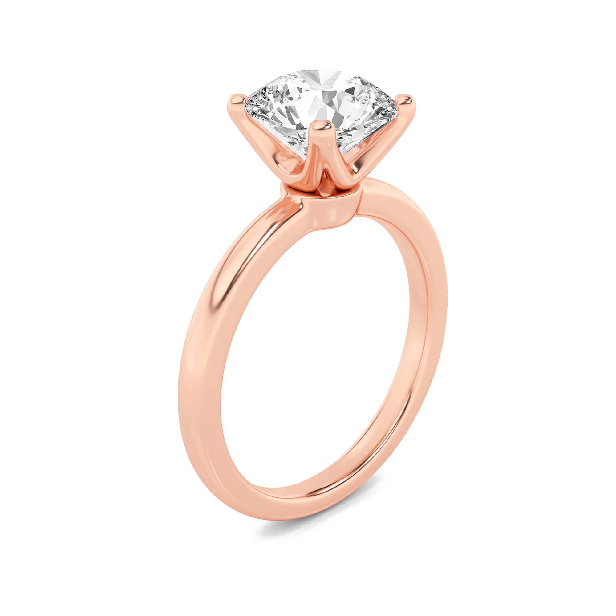2.00 CT Round Diamond Ring in 14K Rose Gold
