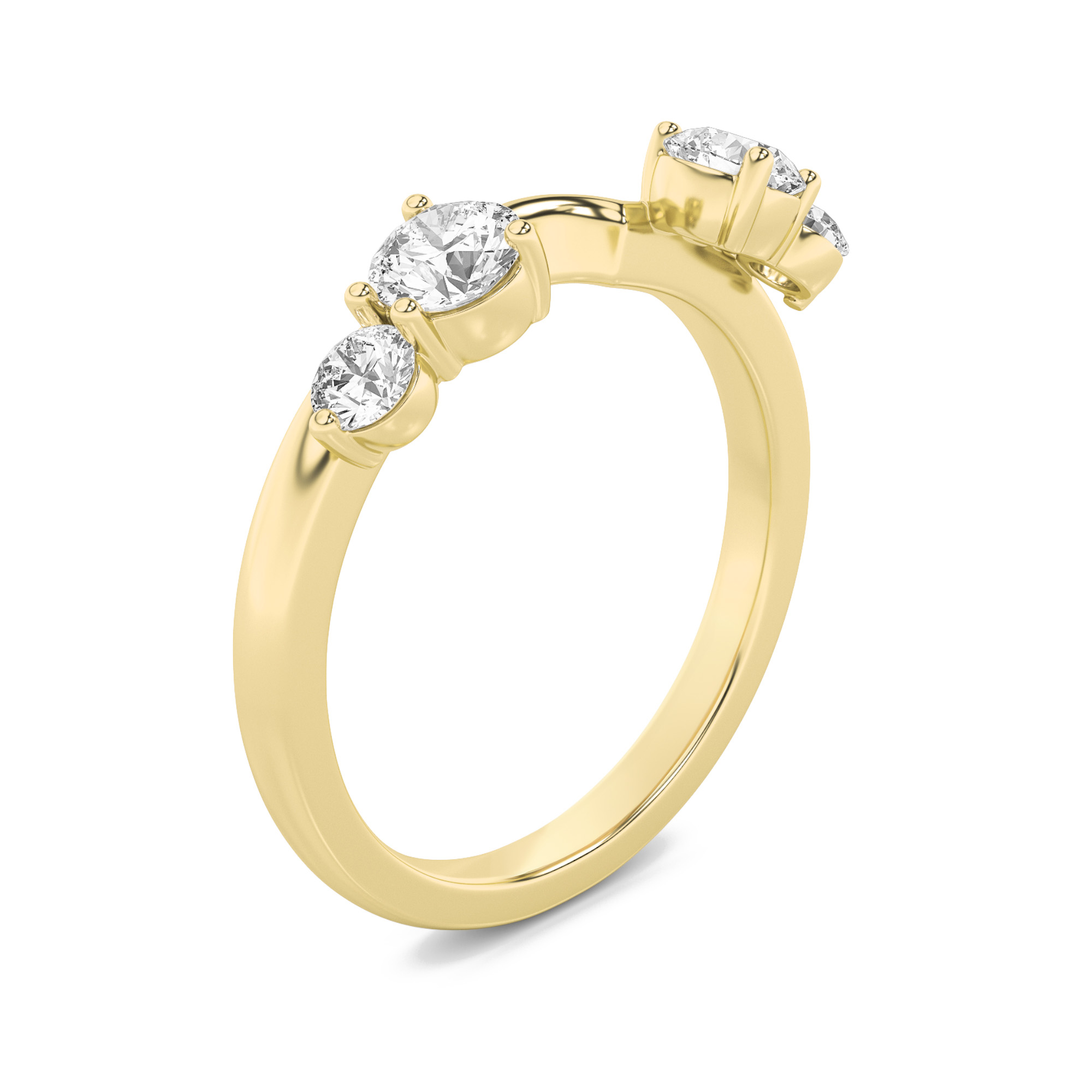 0.75 CT Round Diamond Ring in 14K Yellow Gold
