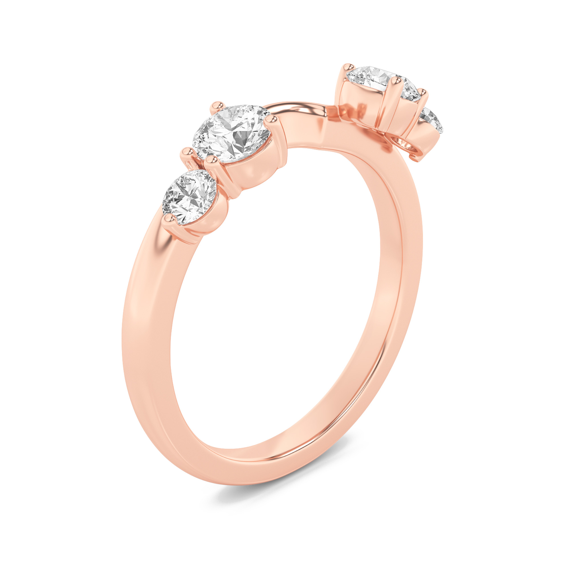 0.75 CT Round Diamond Ring in 14K Rose Gold