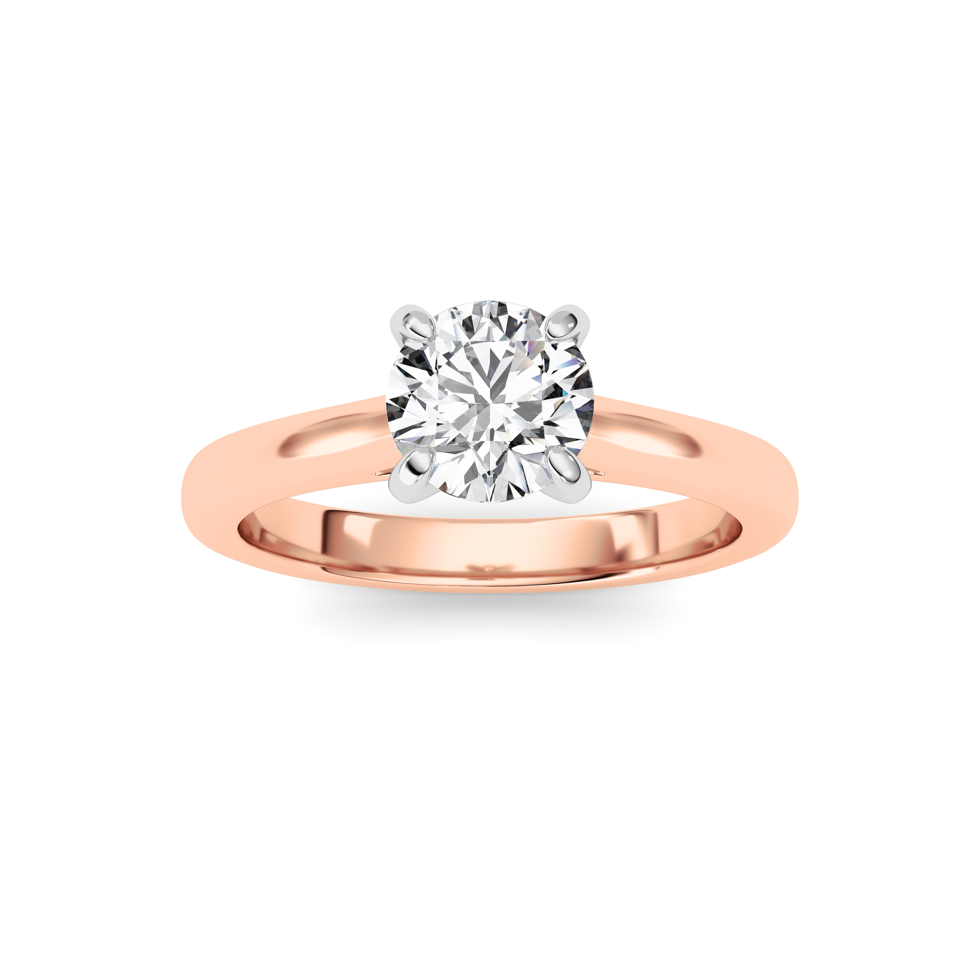 0.75 CT Diamond Ring in 14K Rose Gold|14K White Gold