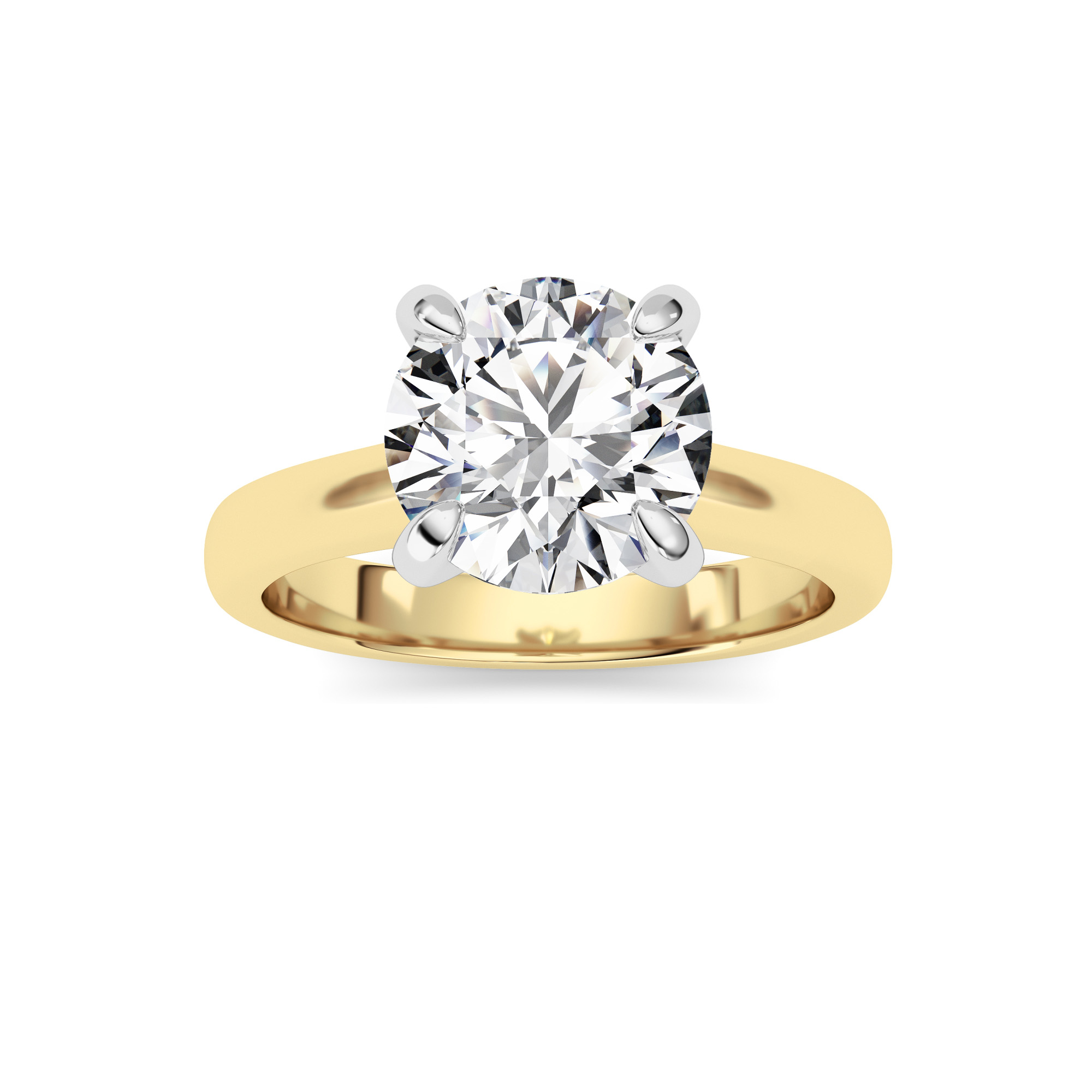 2Cttw Round Shaped Lab Grown Diamond (F/VS) Classic Solitaire Engagement Ring in 14K Gold