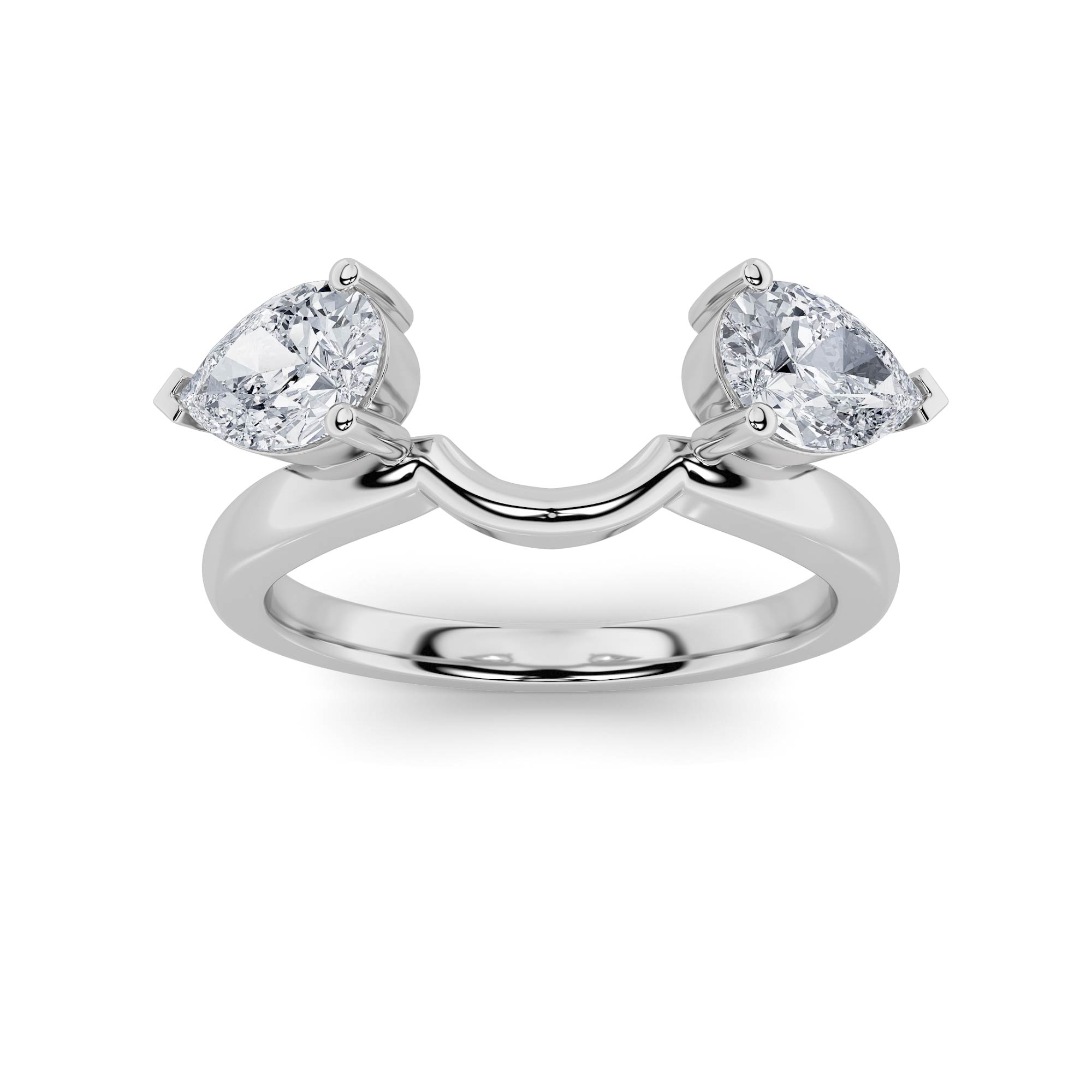 1.00 CT Pear Diamond Ring in 14K White Gold