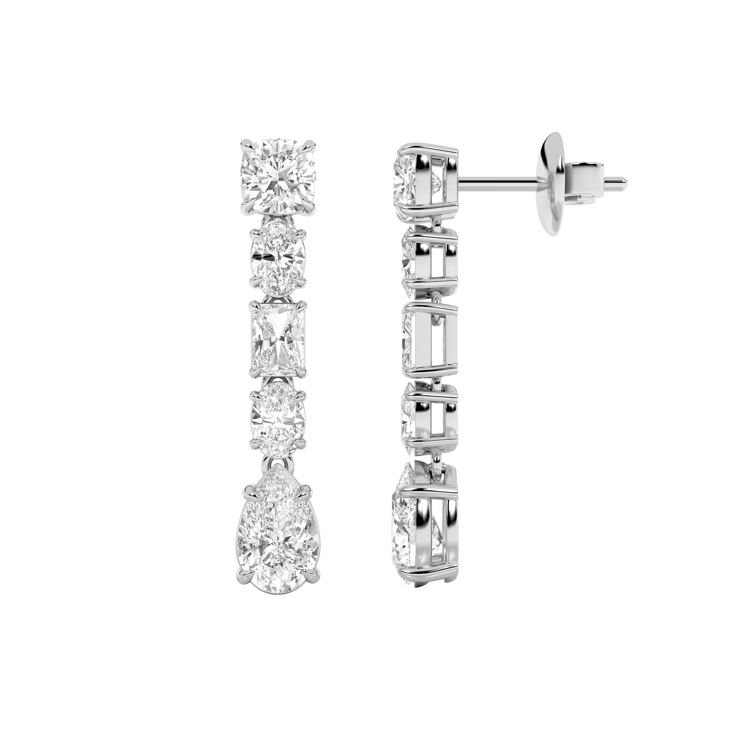 6.50 CT Pear Diamond Earring in 14K White Gold