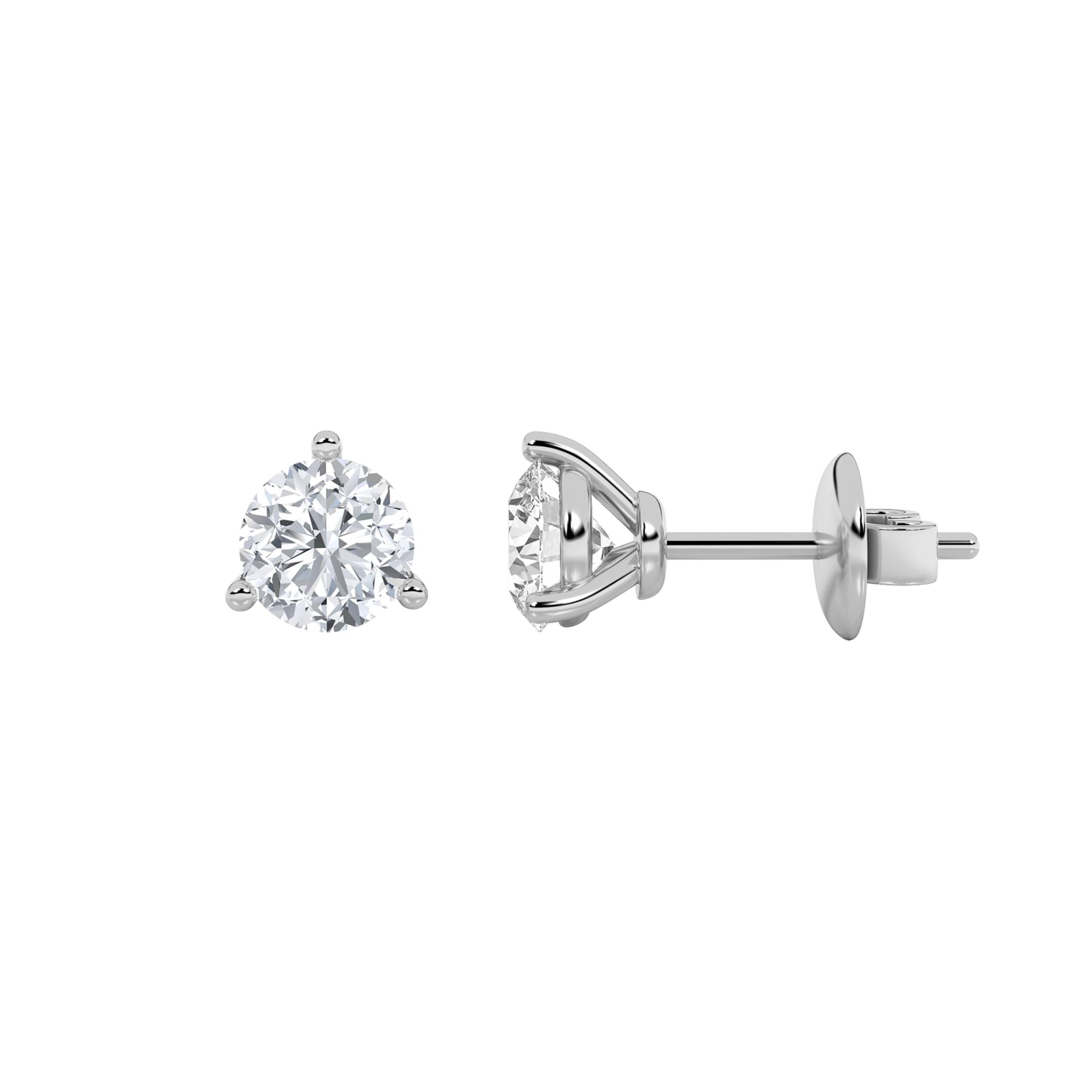 3.00 CT Round Diamond Earring in 14K White Gold