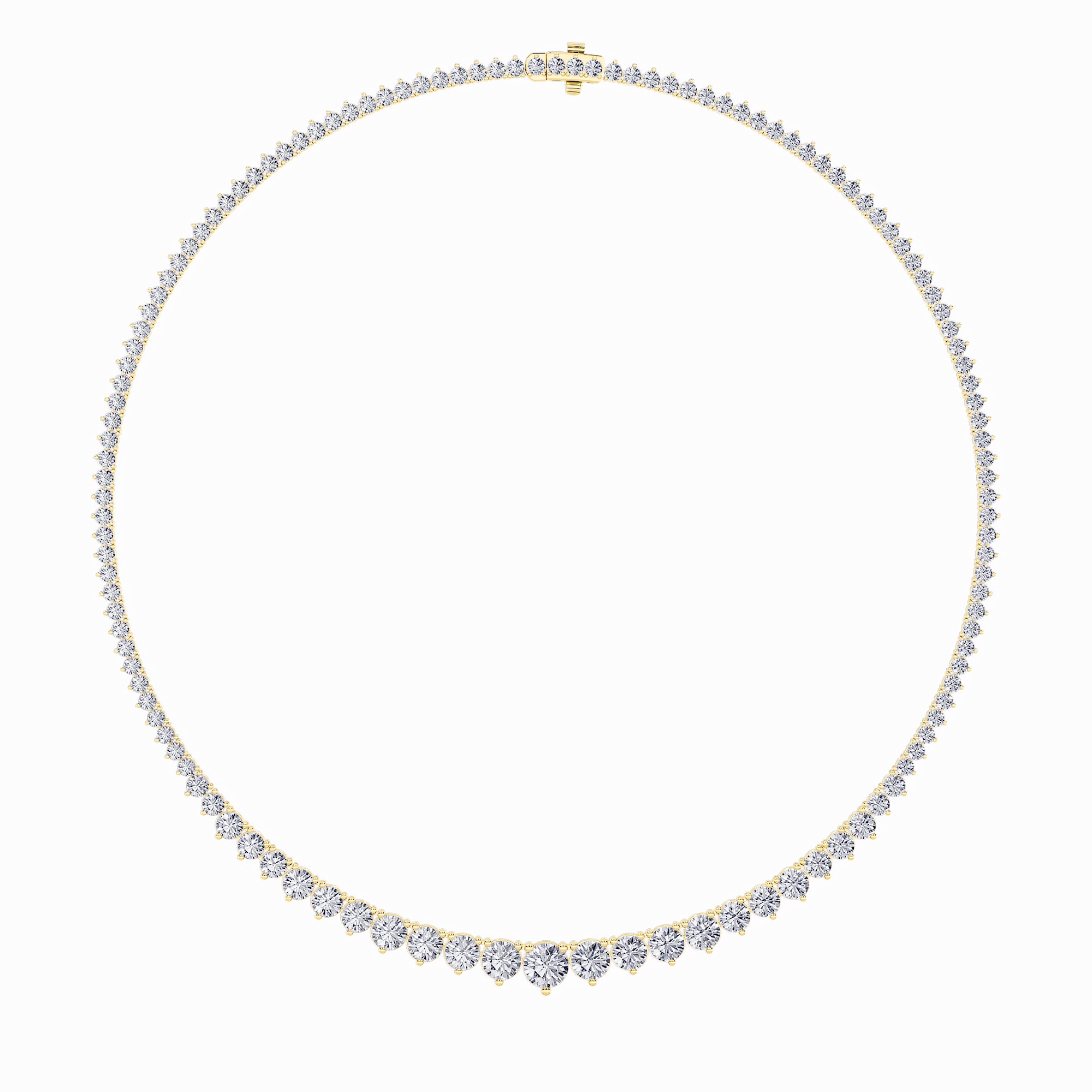 10.00 CT Round Diamond Necklace in 14K Yellow Gold