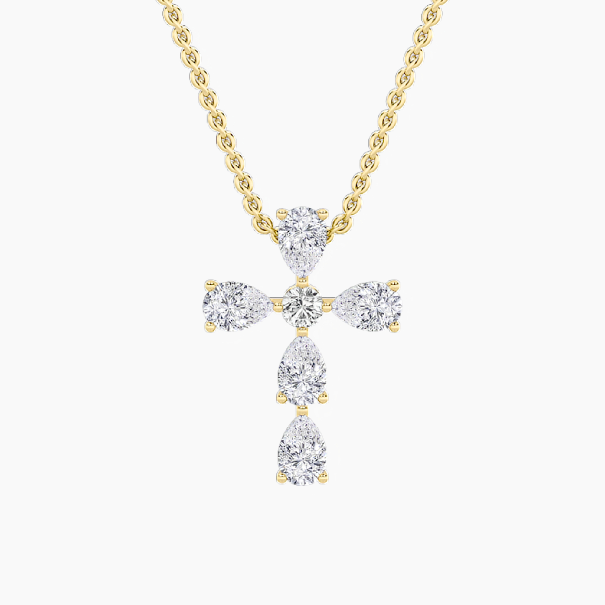 2.50 CT Pear Diamond Necklace in 14K Yellow Gold