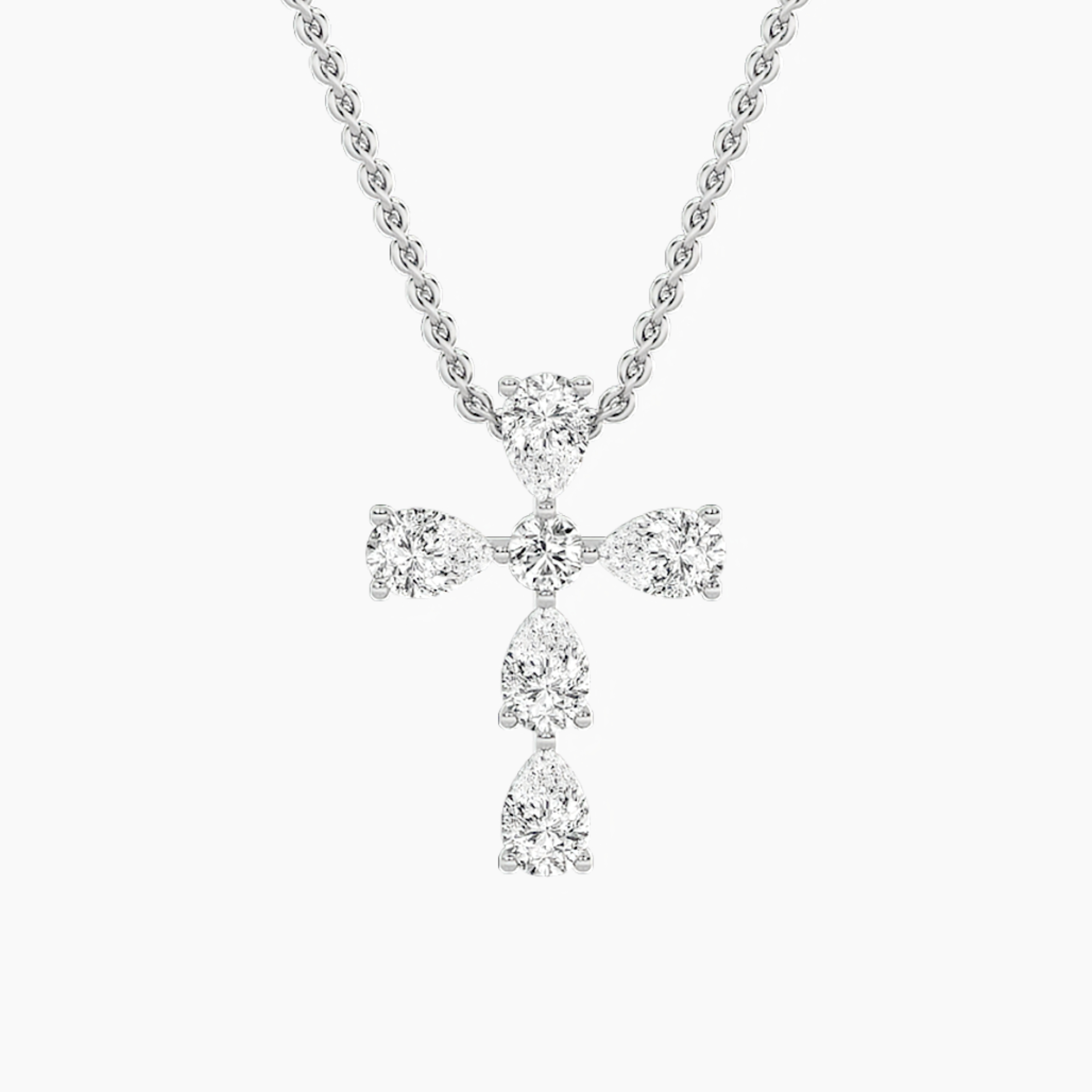 2.75 CT Pear Diamond Necklace in 14K White Gold
