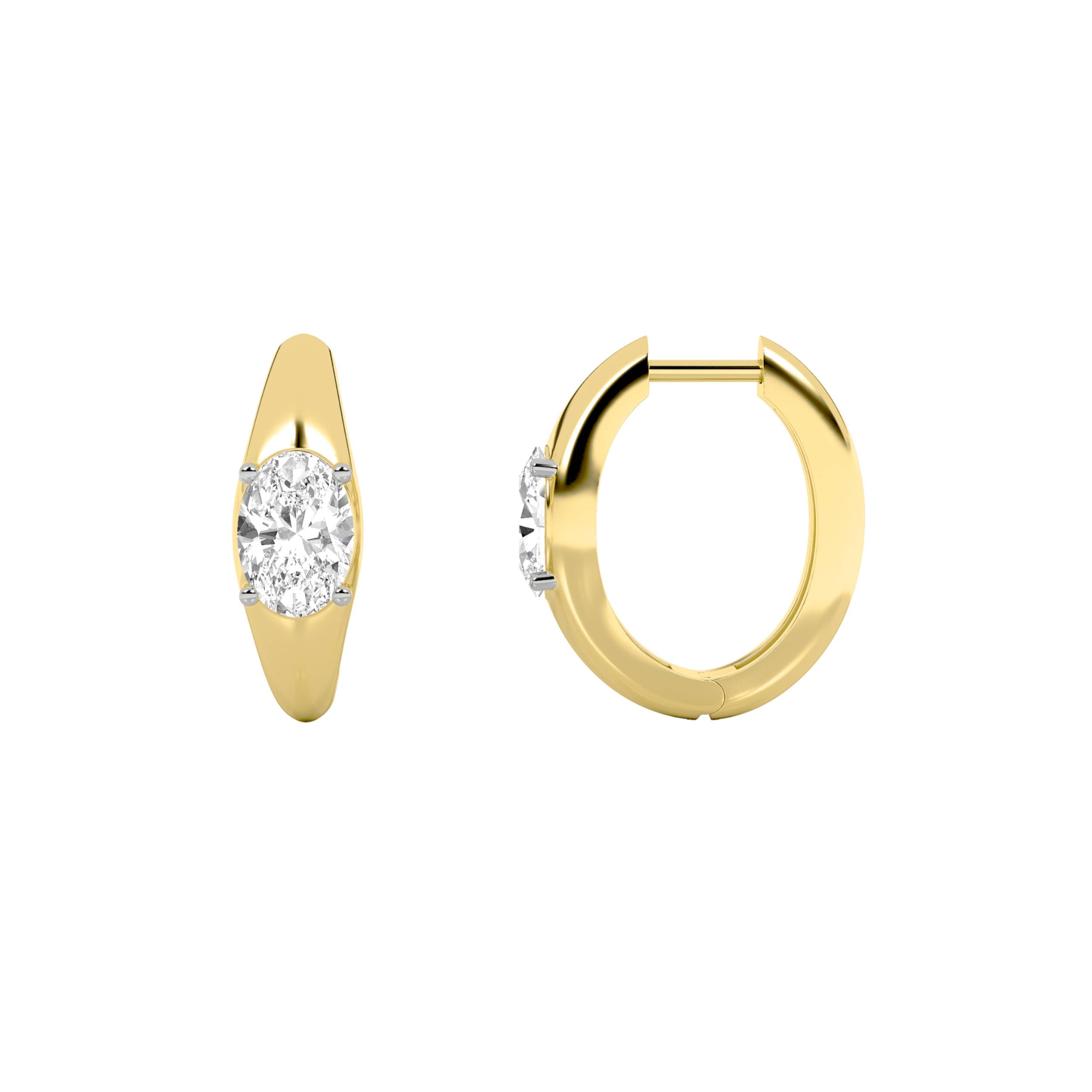 2.00 CT Oval Diamond Earring in 10K Yellow Gold