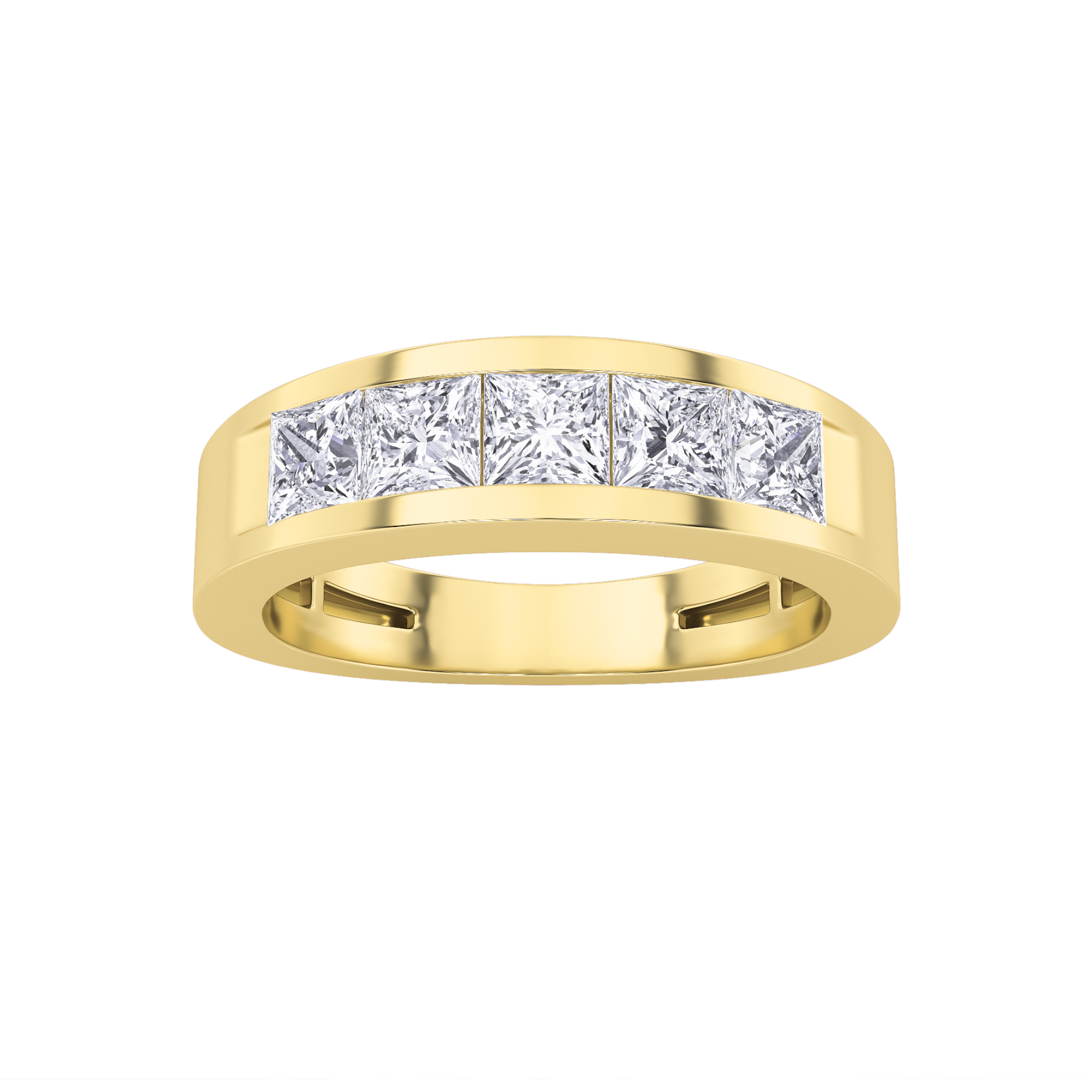 1.50 CT Princess Diamond Ring in 14K Yellow Gold