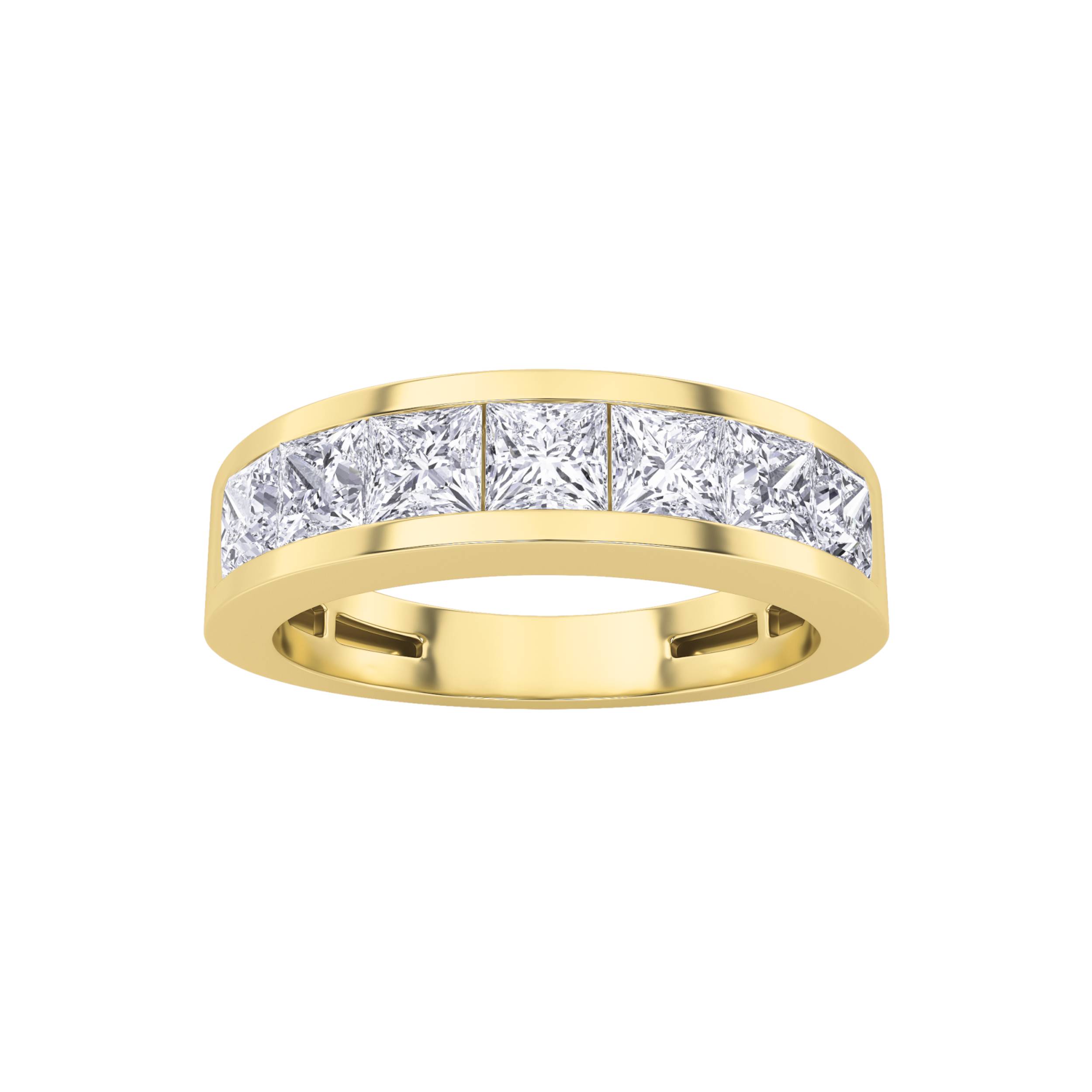 2.00 CT Princess Diamond Ring in 14K Yellow Gold