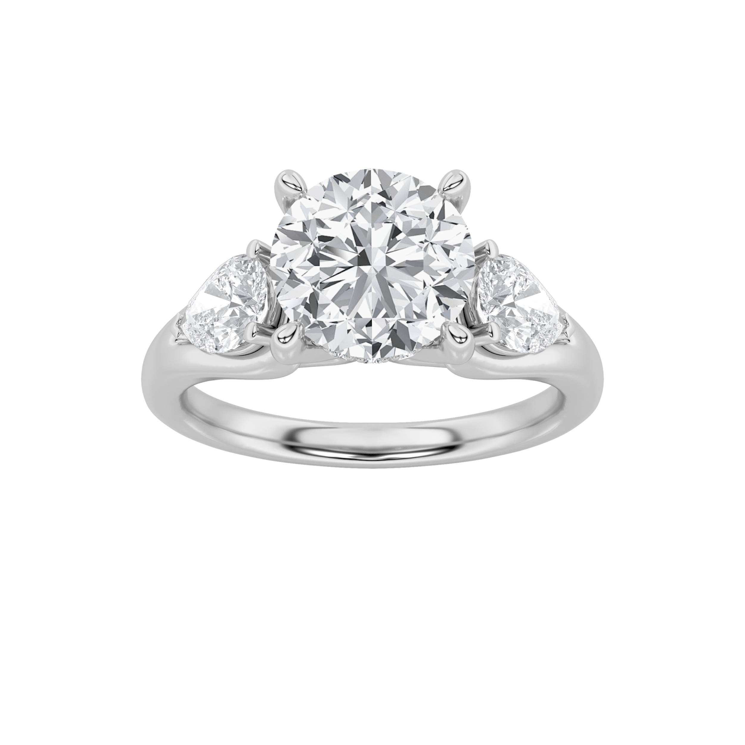 2.00 CT Round Diamond Ring in 14K White Gold